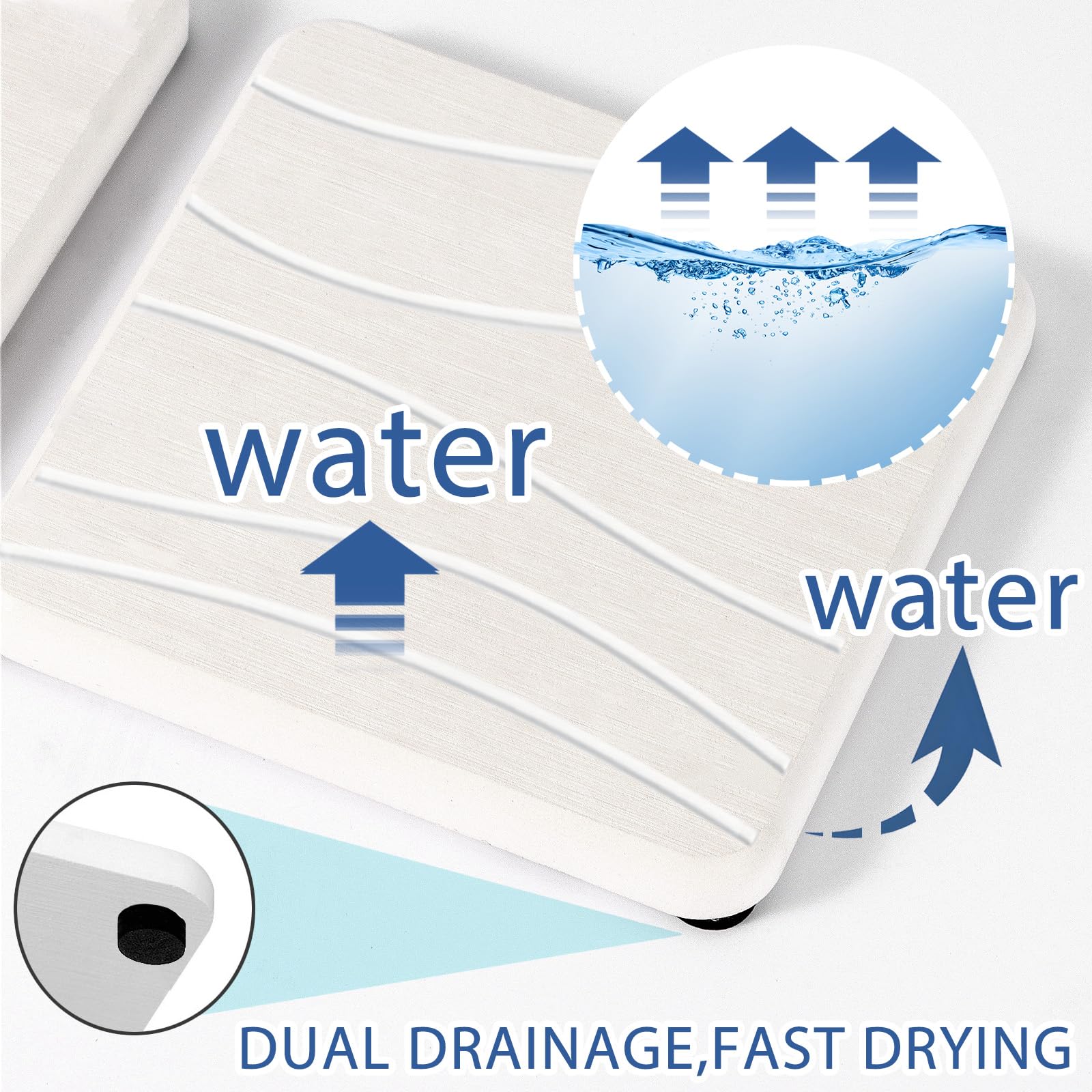 2PCS Water Absorbing Stone Tray (2 Count)