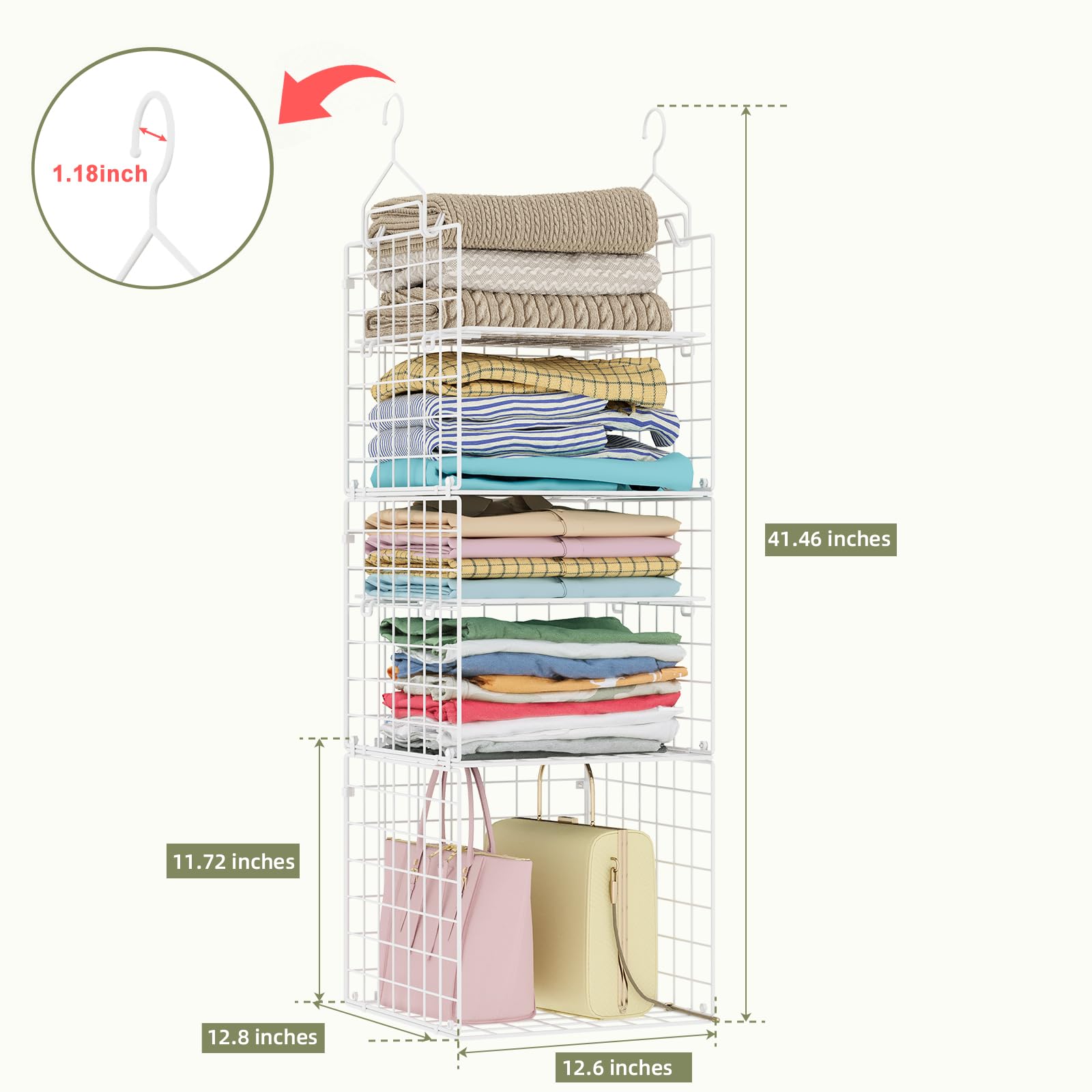 Closet Hanging Organizer and Storage (5 Count)