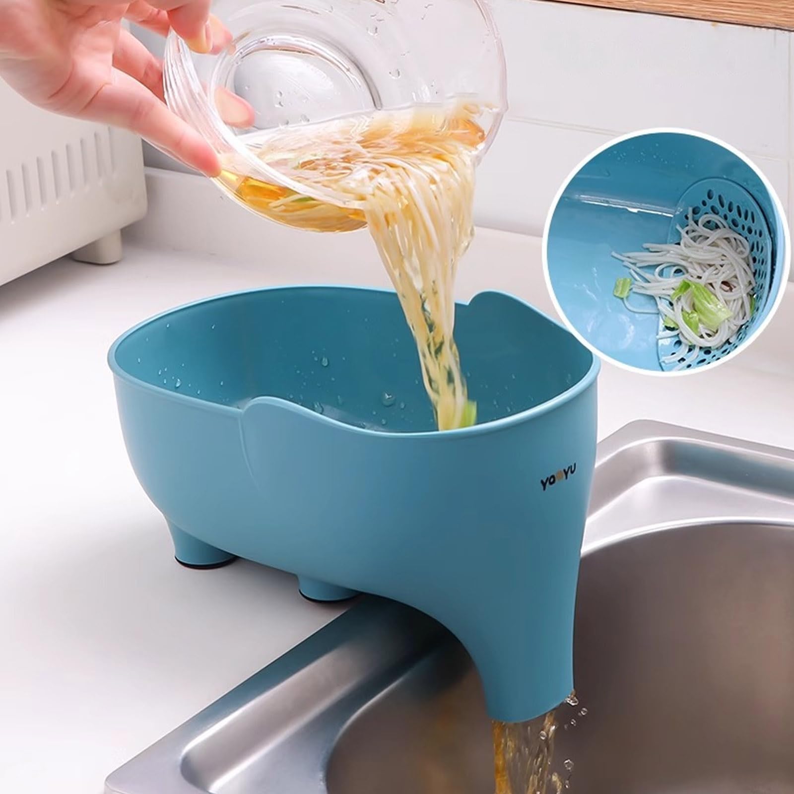 Vegetables Washing Basket Elephant Drainage Basket Fruit Basket for Draining Pasta Noodles Kitchen