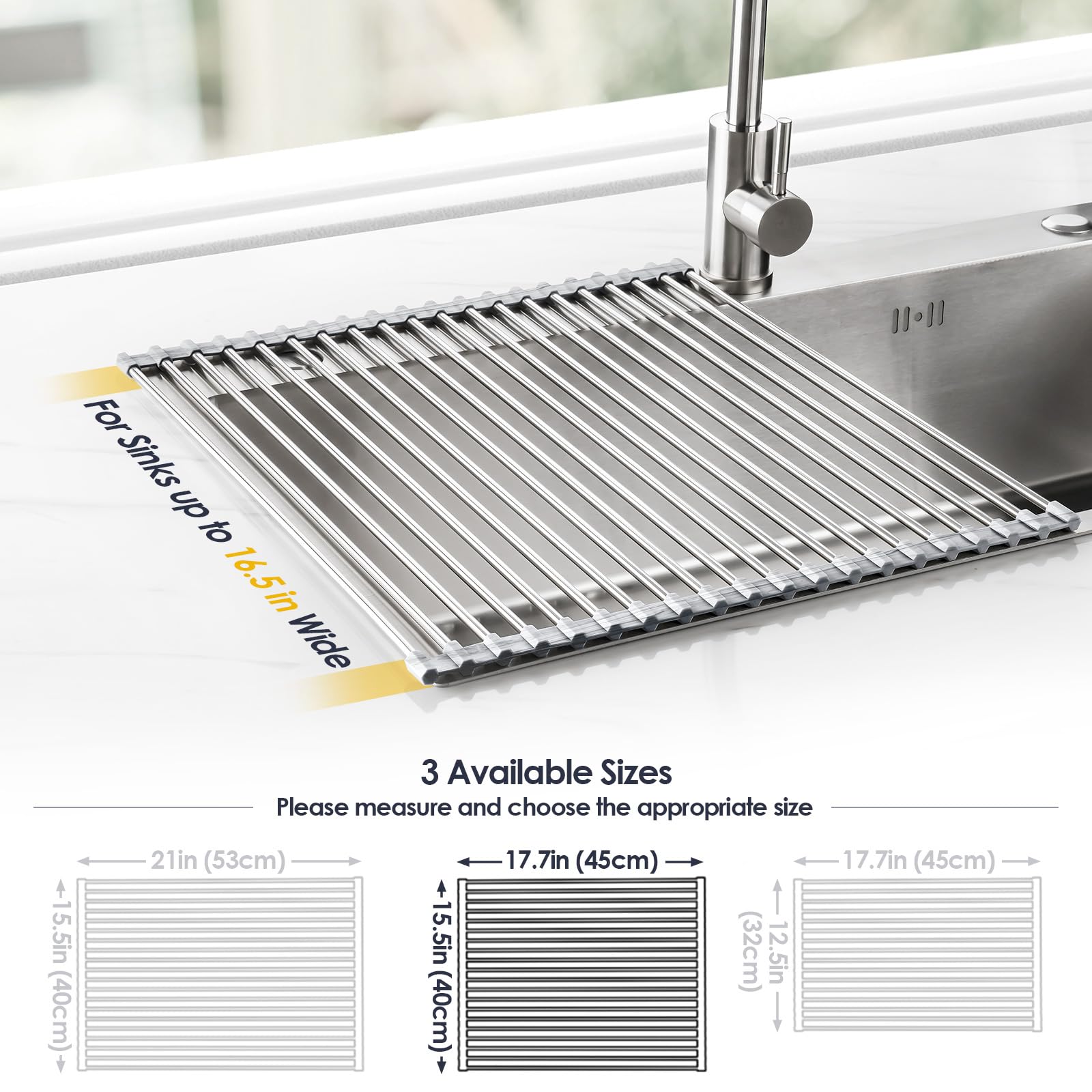 Roll Up Dish Drying Rack Over Sink