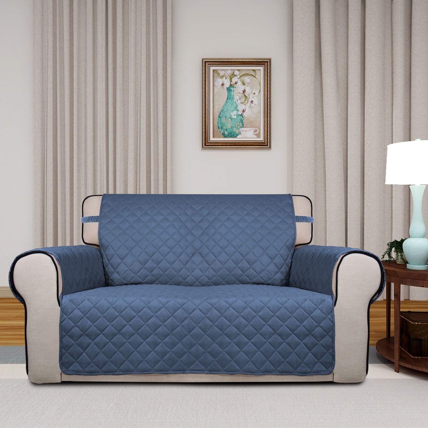 Reversible Quilted Couch Covers for Dogs Loveseat Sofa Cover 46.5”
