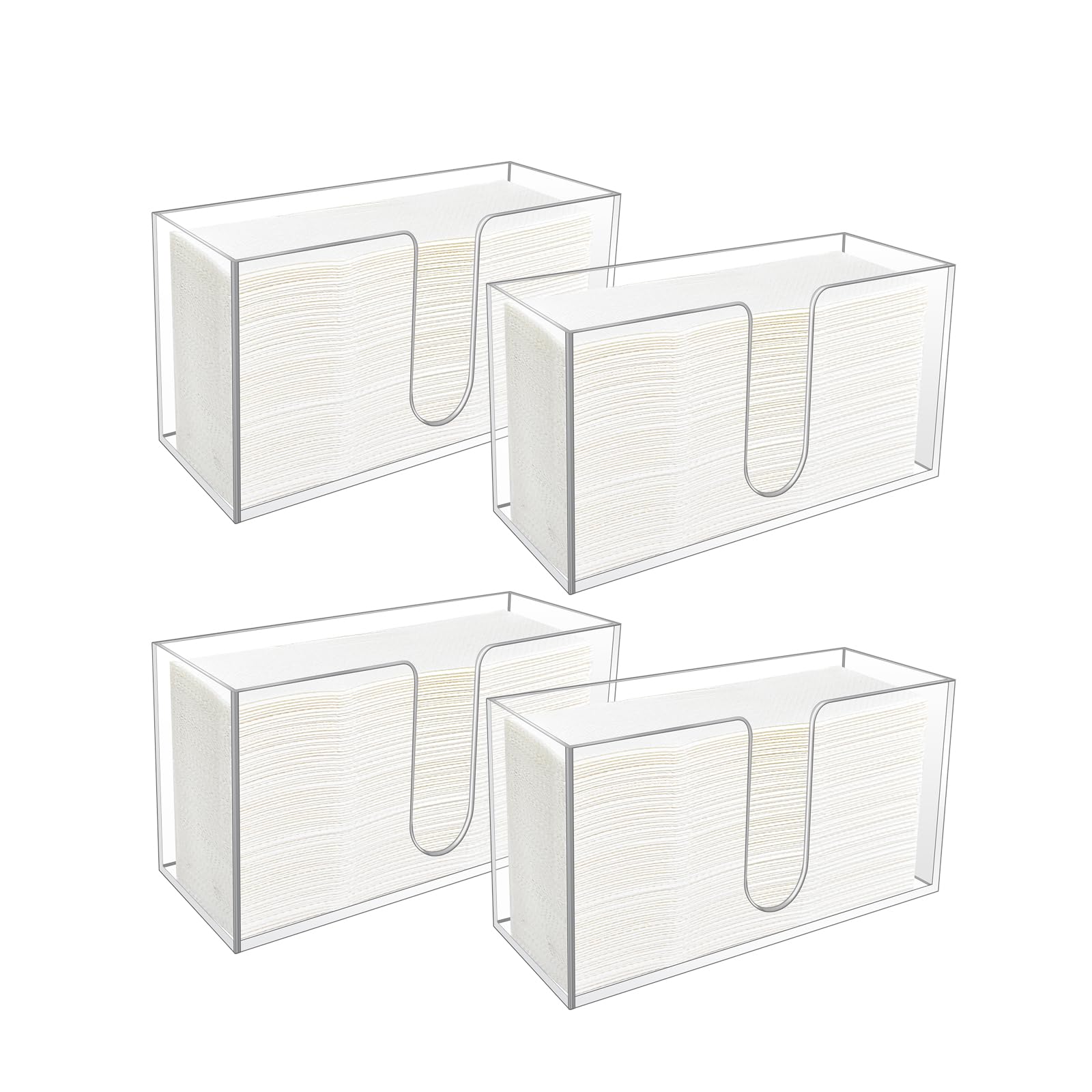 4 Pack Acrylic Paper Towel Holder (4 Count)