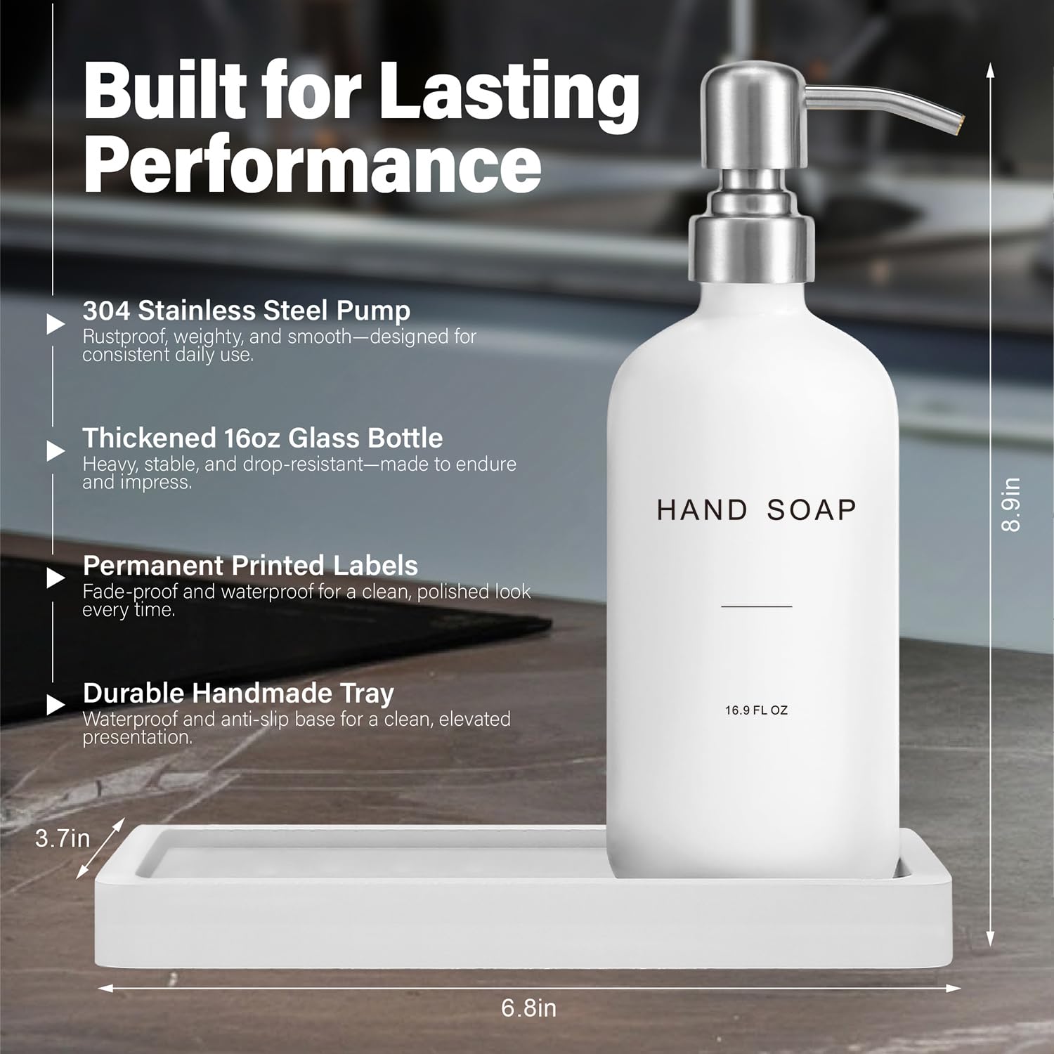 White Soap Dispenser for Kitchen Sink