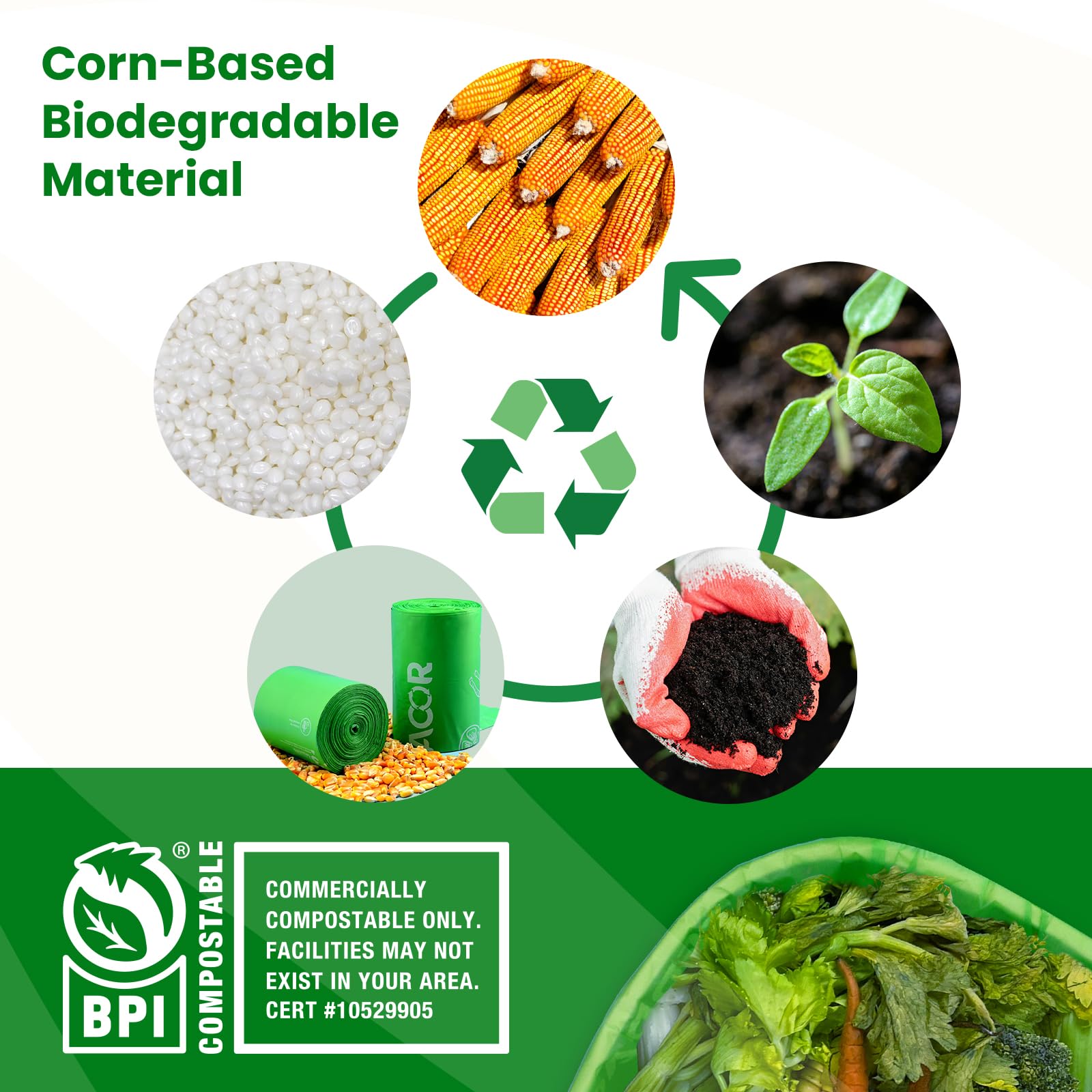 3 Gallon Compostable Food Scrap Bags (100 Count)