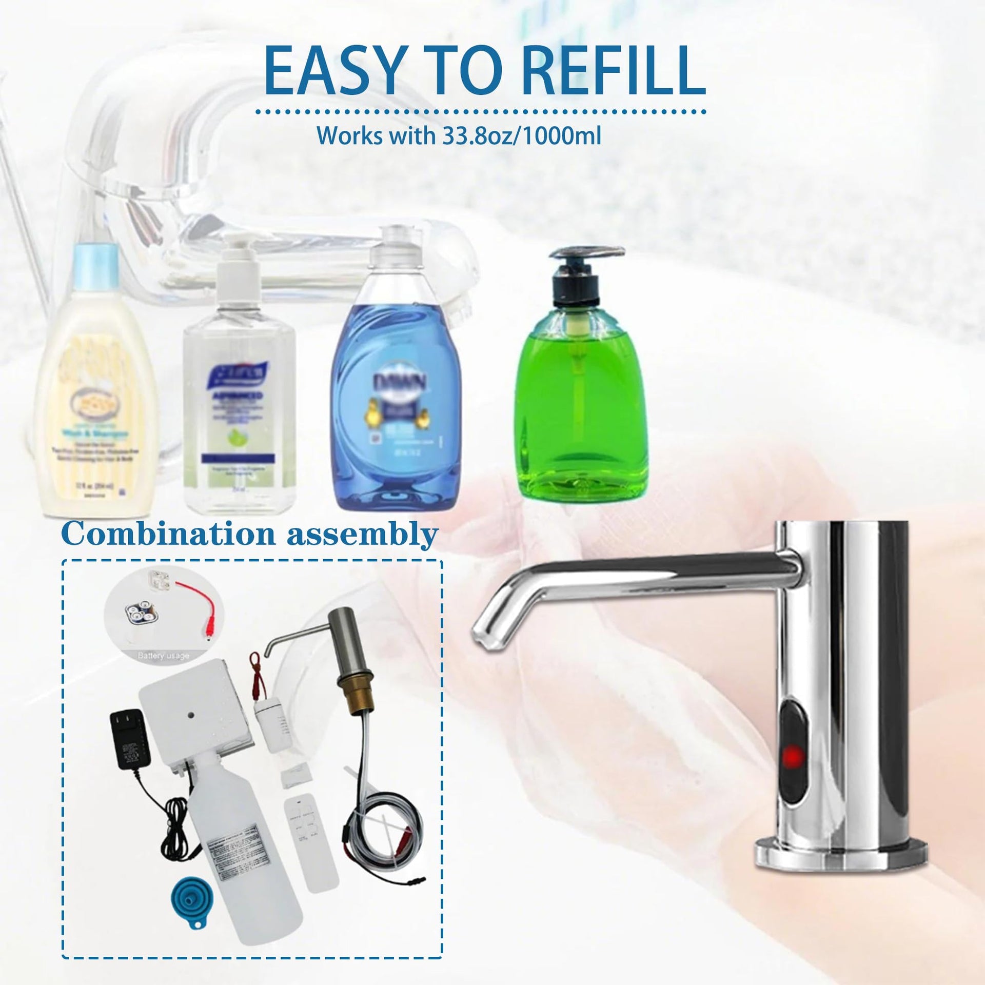 Automatic Soap Dispenser Touchless for Kitchen and Bathroom