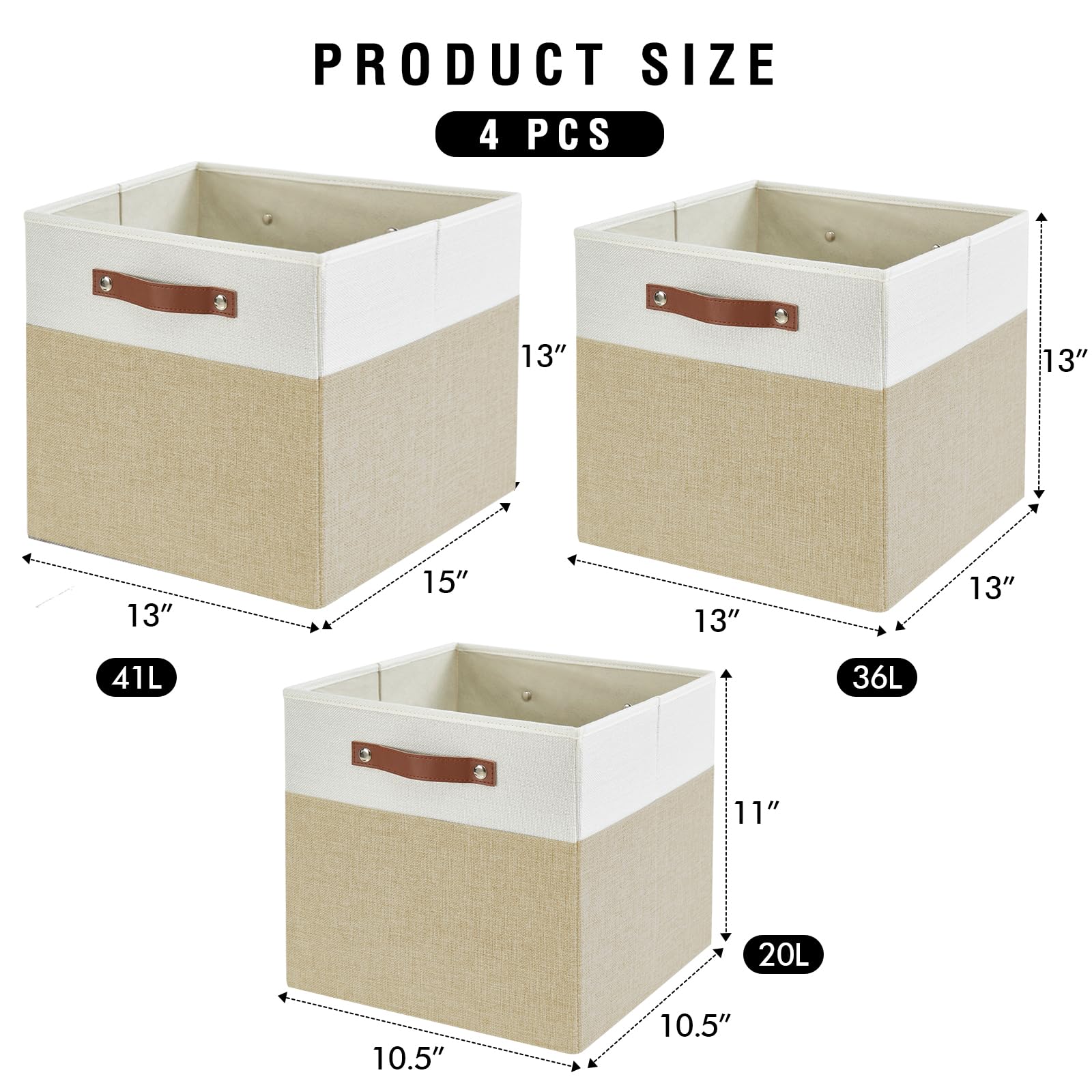 13x15x13 Storage Cube Bins (4 Count)