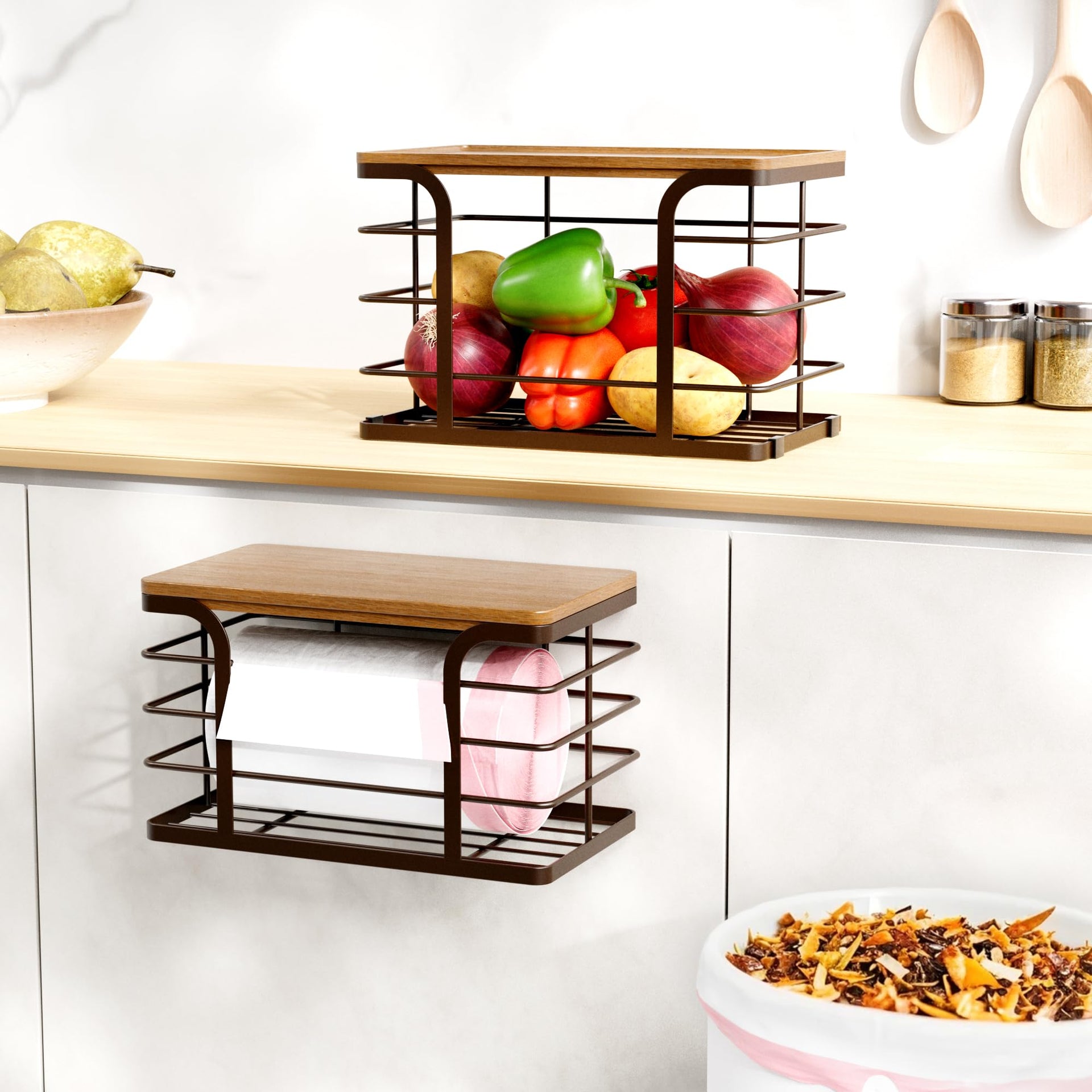 2 Pack Storage Stackable Kitchen Laundry Pantry Organizers (2 Count)