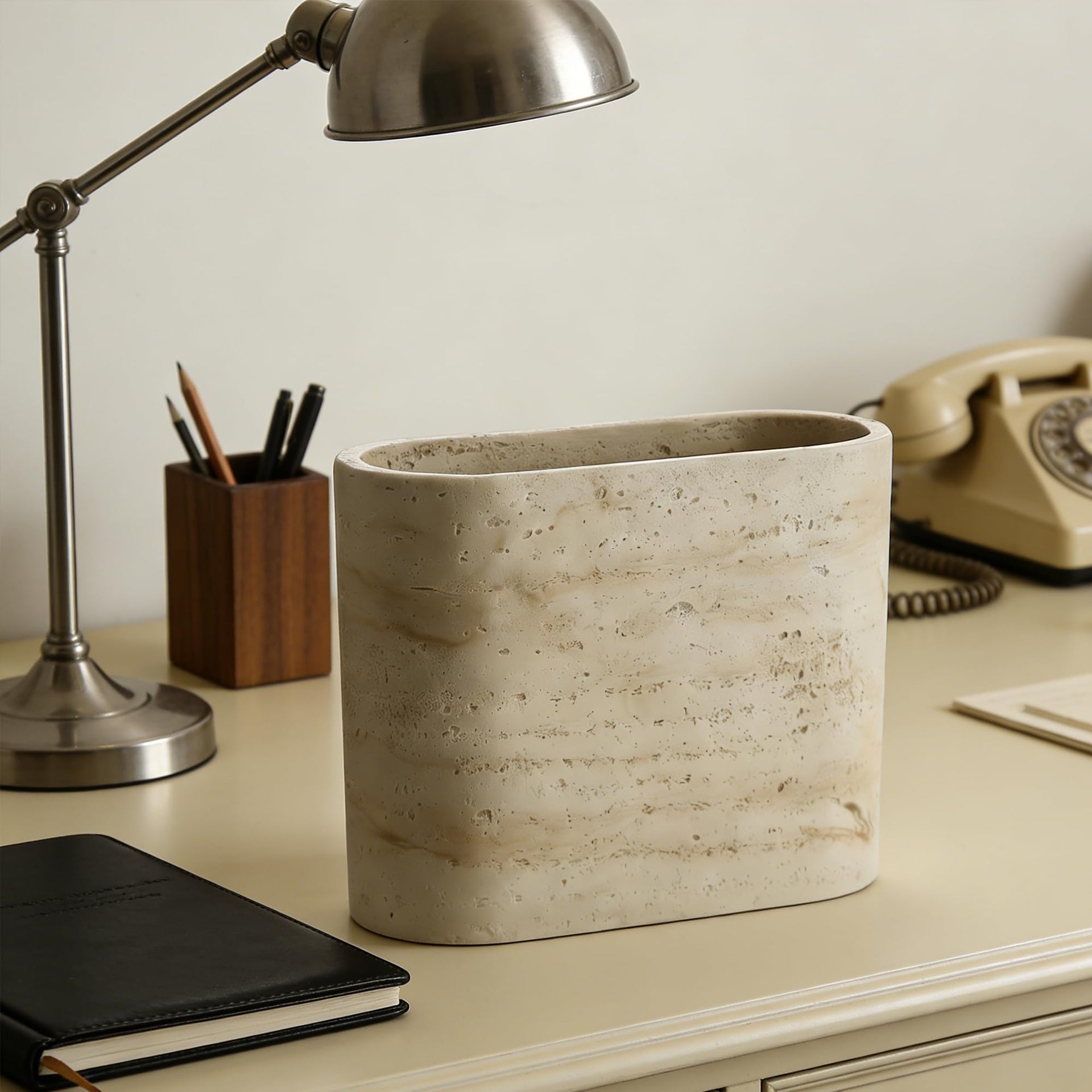 Natural Travertine Textures Mini Trash Can