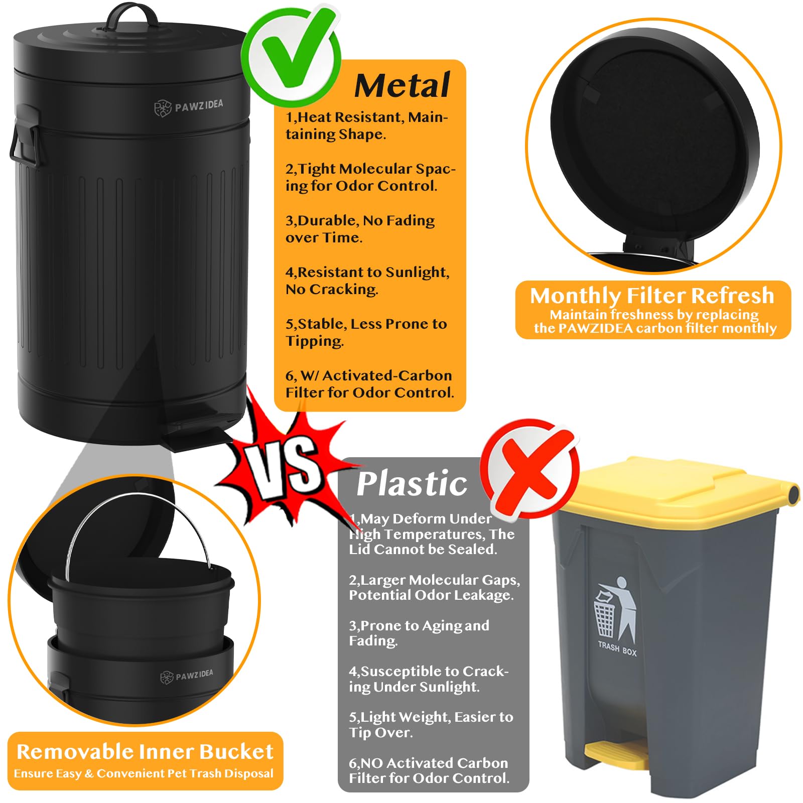 Dog Poop Trash Can Outside Odor Control