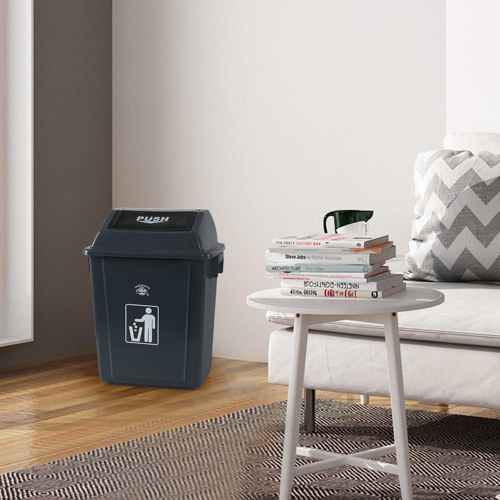 6 Gallon Plastic Garbage Can Swing Lid (4 Count)