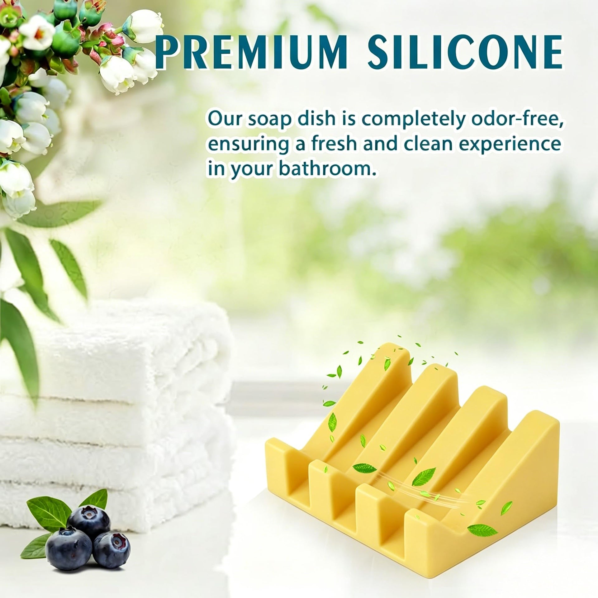 Silicone Soap Dish Self Draining with Suction Cups