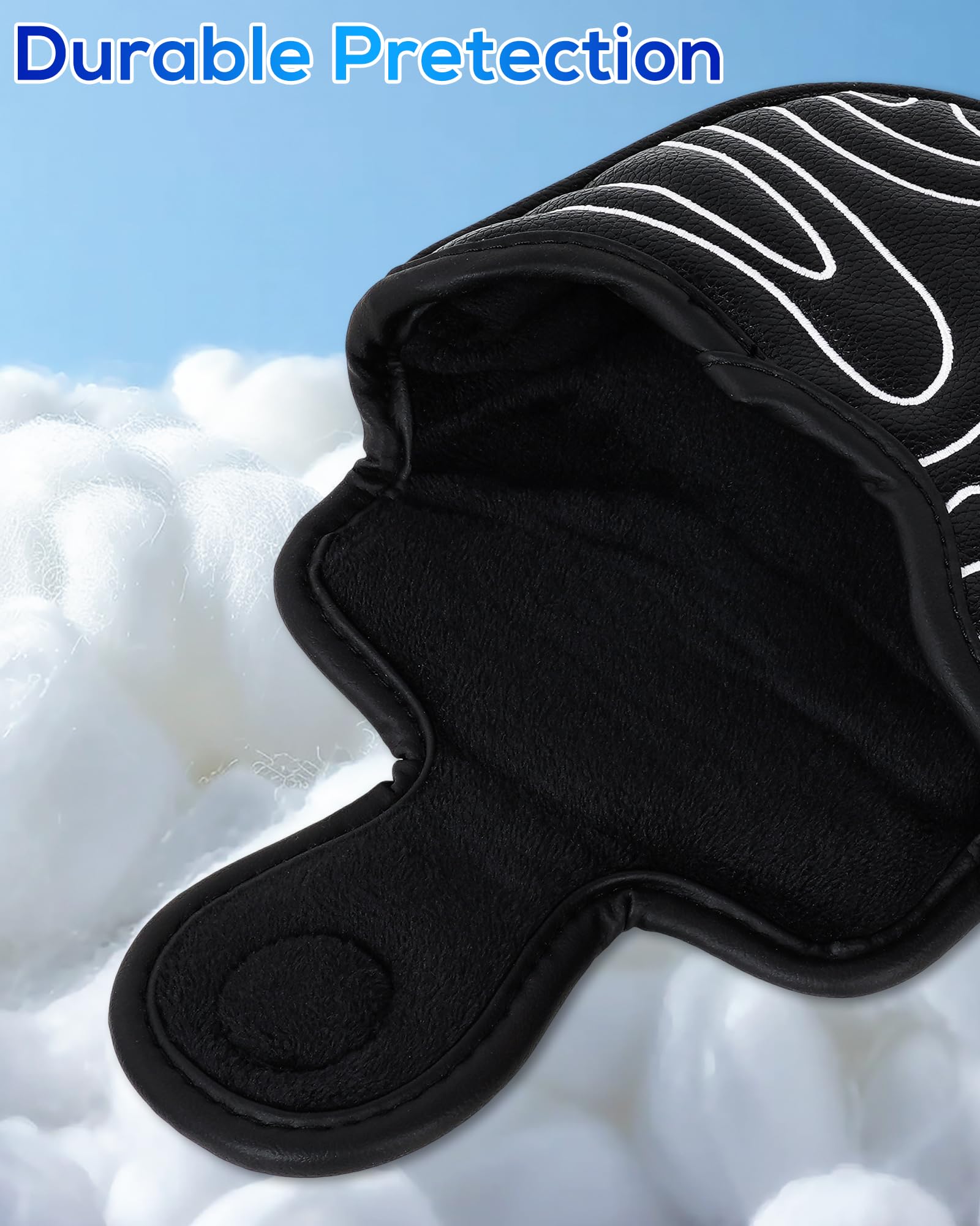 Golf Mallet Putter Cover Pure Black Heel Shafted Mallet Putter Headcover