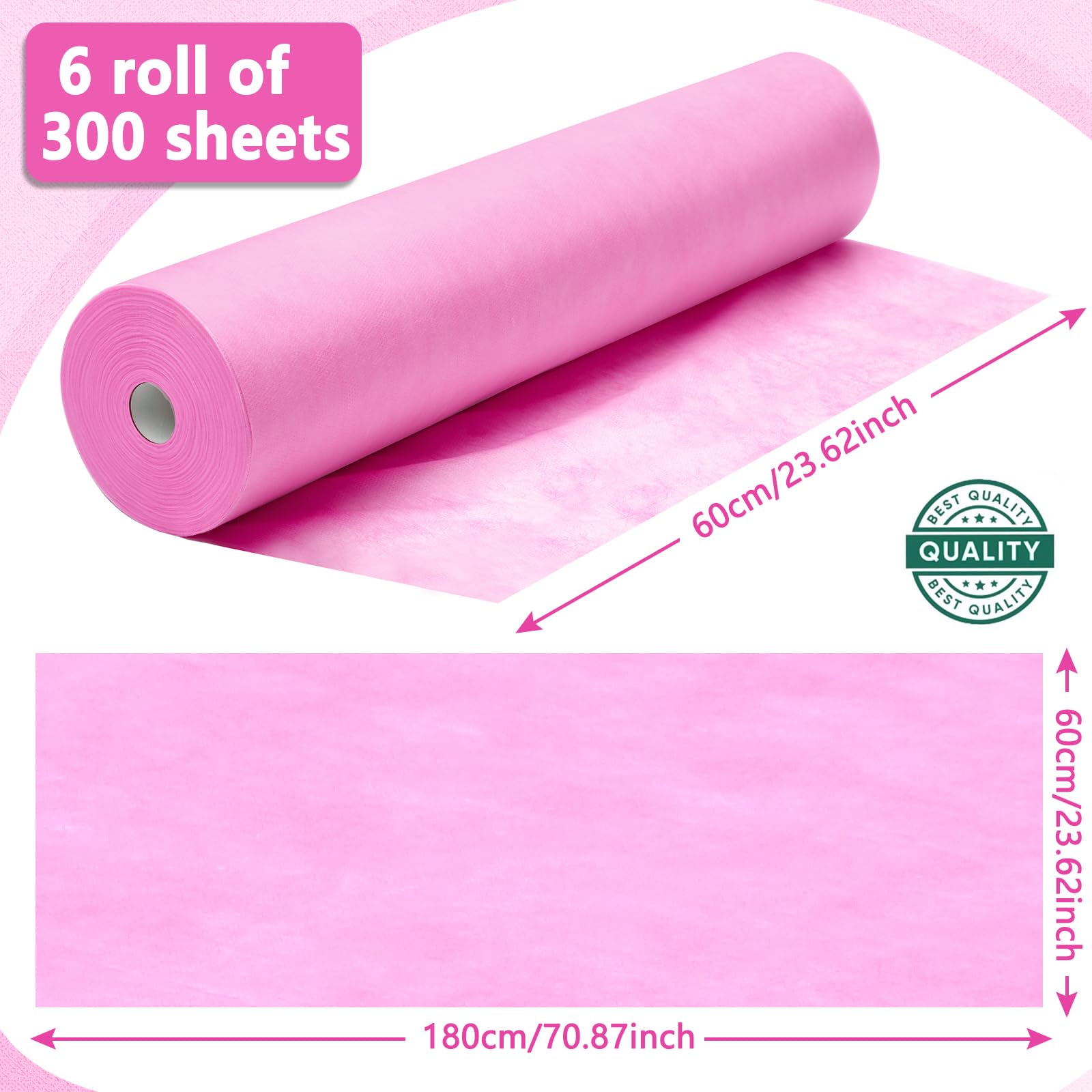 6 Rolls Disposable Non Woven Massage Table Sheets Roll (6 Count)