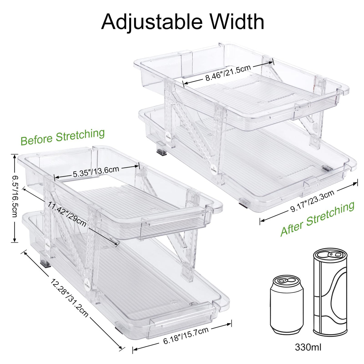 2 Pack Drink Organizer for Refrigerator (2 Count)