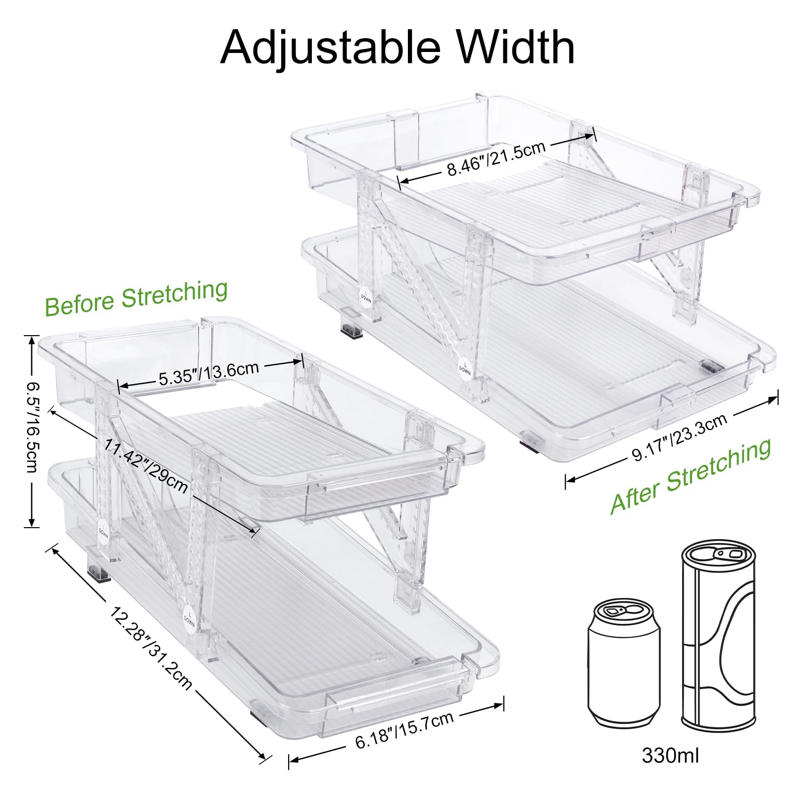 2 Pack Drink Organizer for Refrigerator (2 Count)
