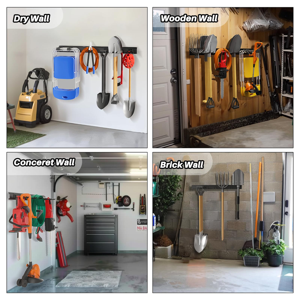 Garage Garden Tool Organizer Wall Mount