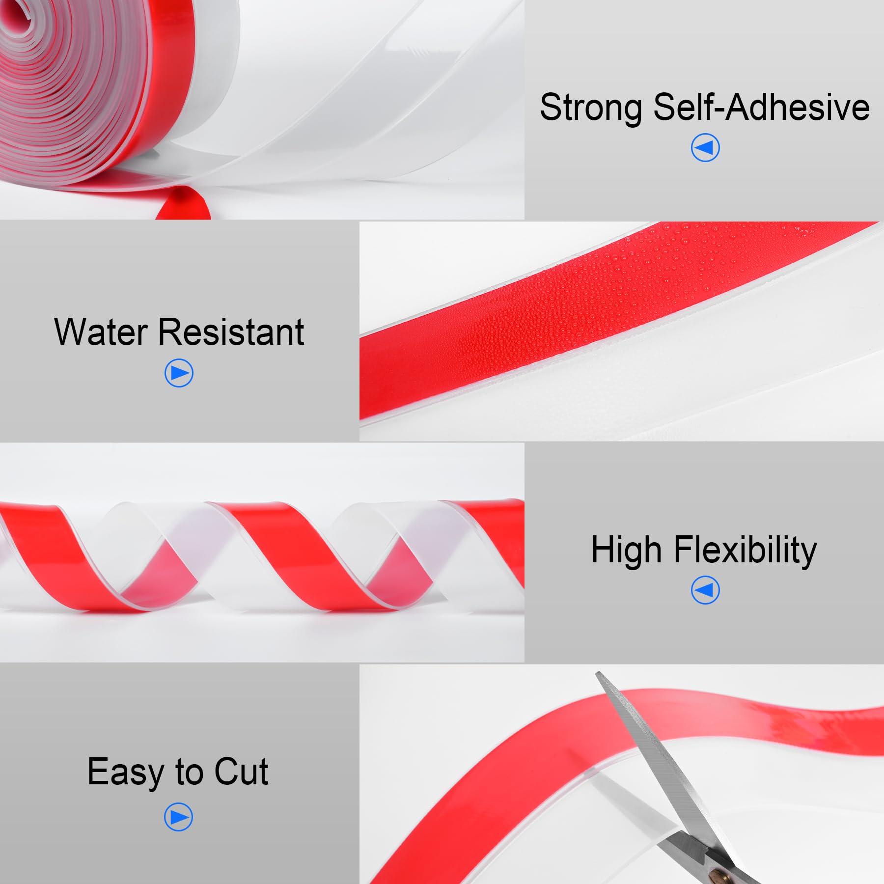 Weather Stripping Silicone Door Seal Strip 1 in x 20 ft Door Draft Stopper Self Adhesive Door Draft Tape (20 Foot)
