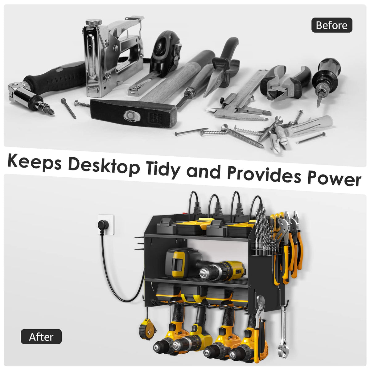 Wall Mount Modular Tool Charging Organizer (2 Count)