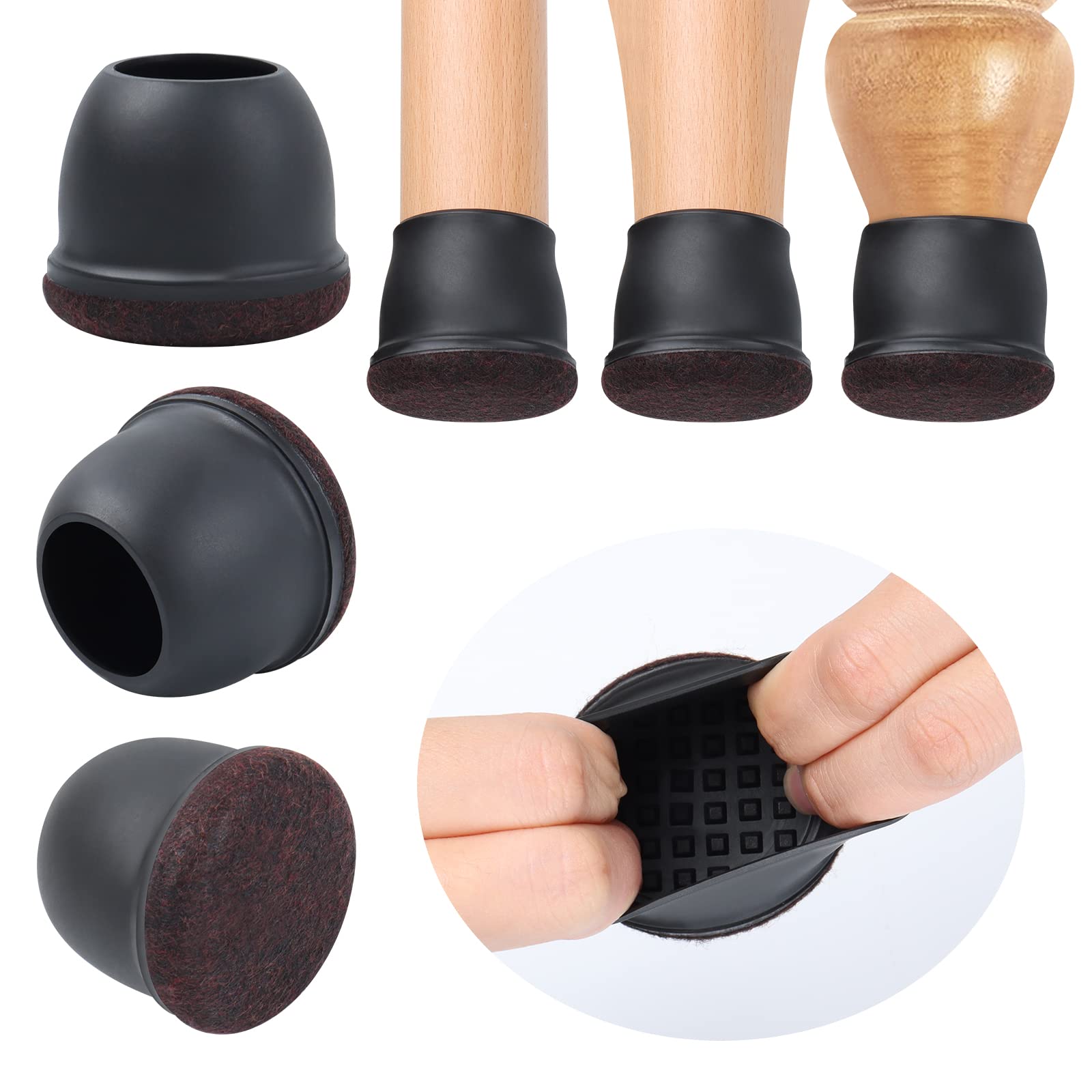 Extra Large Chair Leg Protectors with Felt for Chair (8 Count)