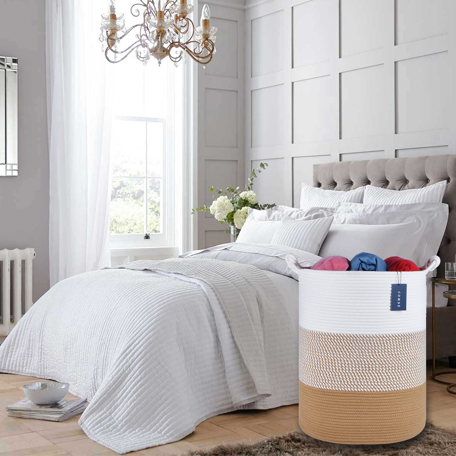 Tall Woven Blanket & Laundry Basket