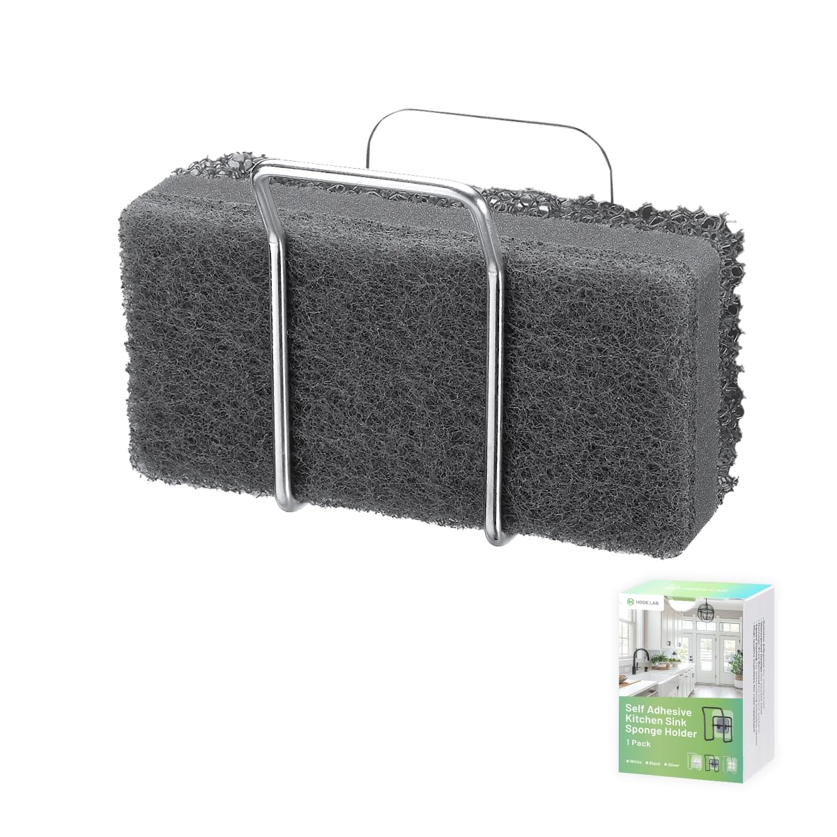 Hook LAB Reusable Sponge Holder for Kitchen Sink & Bathroom Organizer