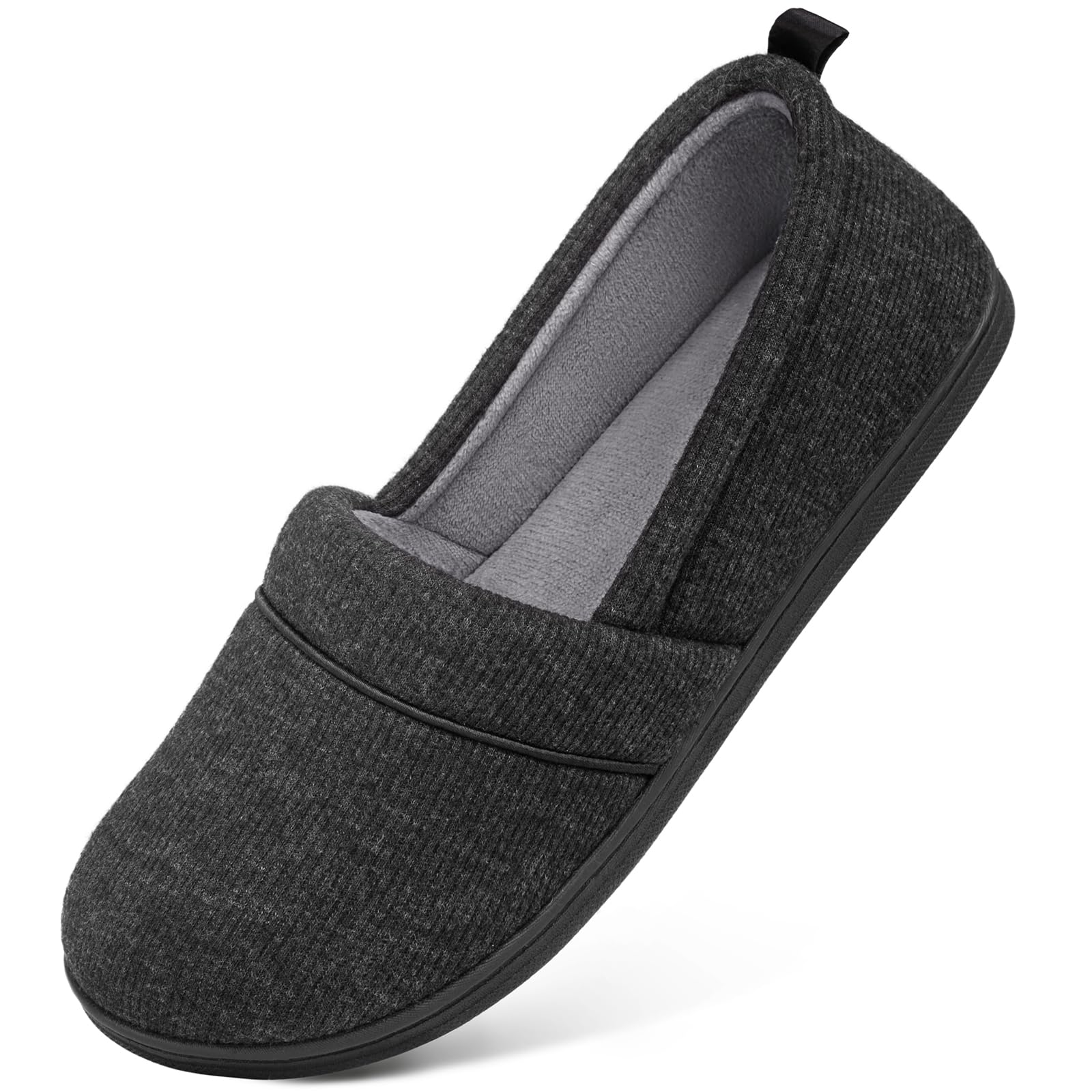 Women's Comfy Loafer Slippers House Shoes Black
