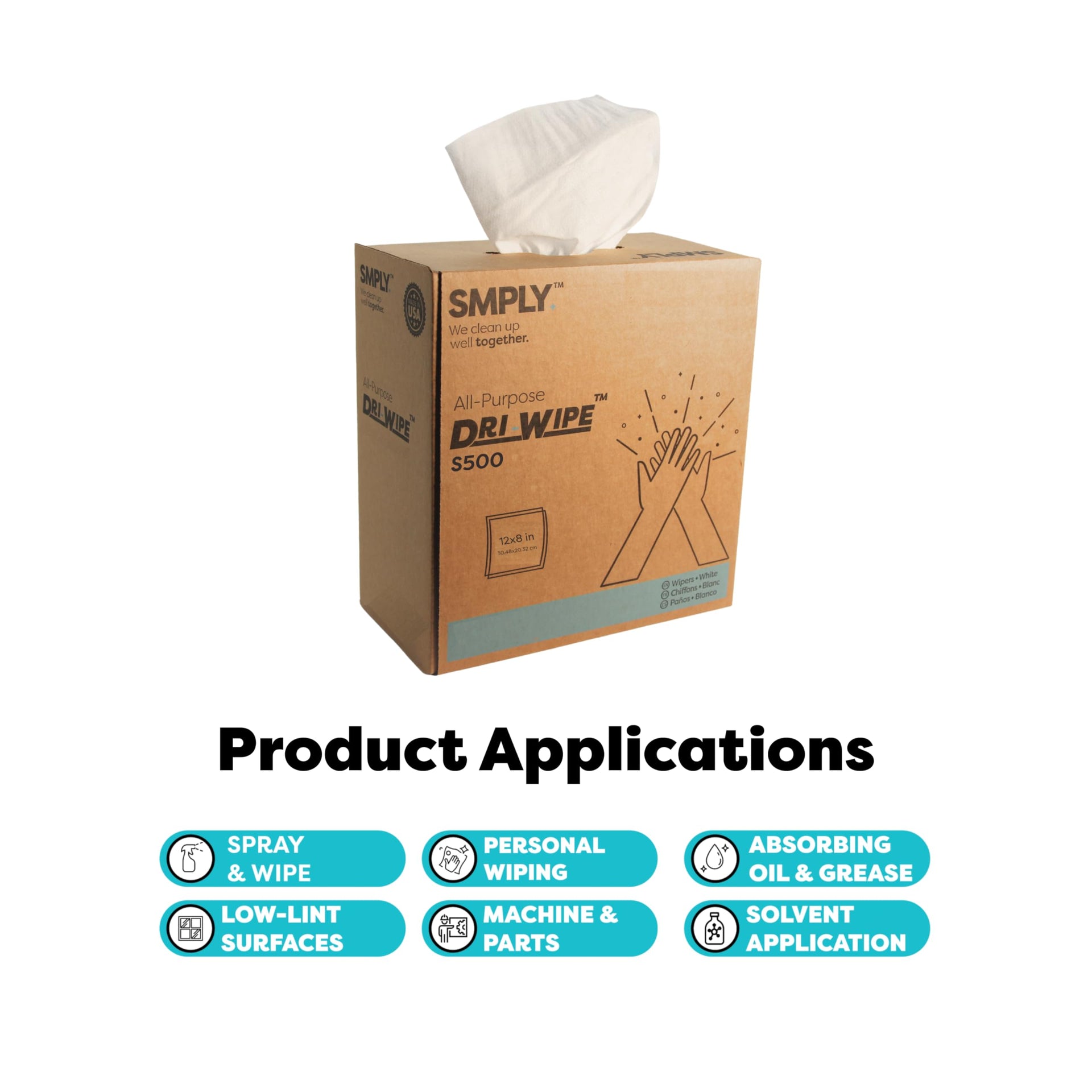 Dri Wipe S500 by SMPLY Brands (176 Count)