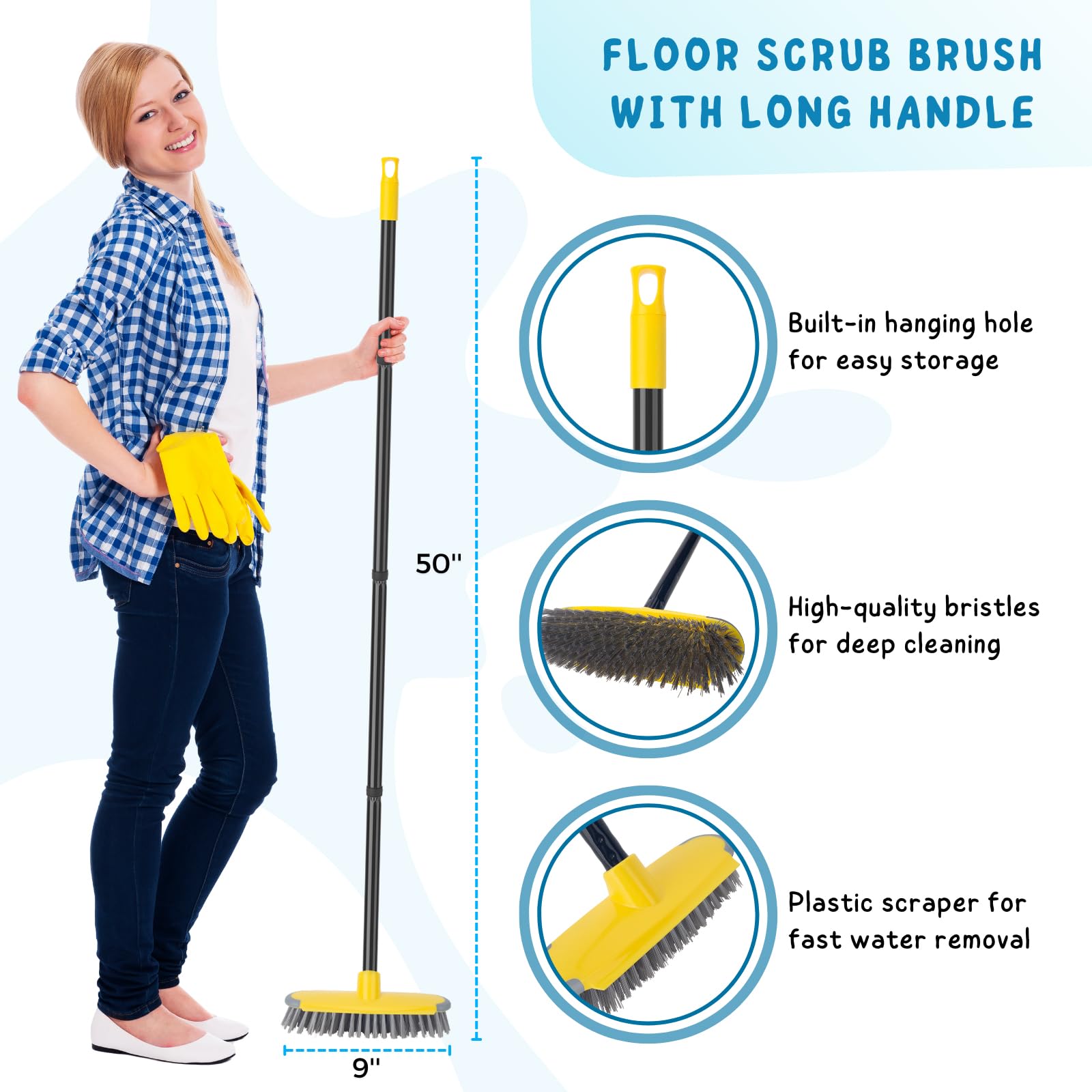 Deck Brush with Long Handle