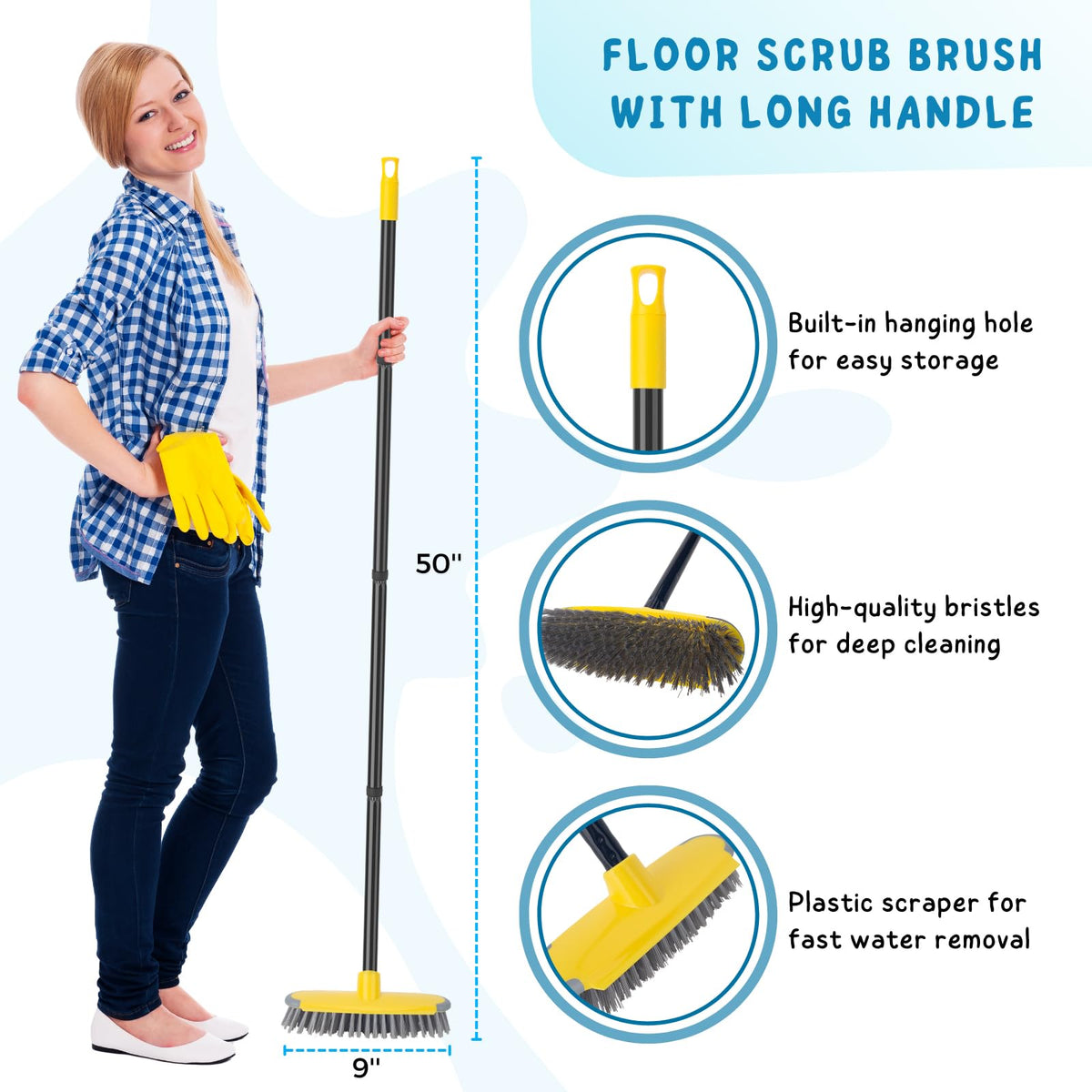 Deck Brush with Long Handle