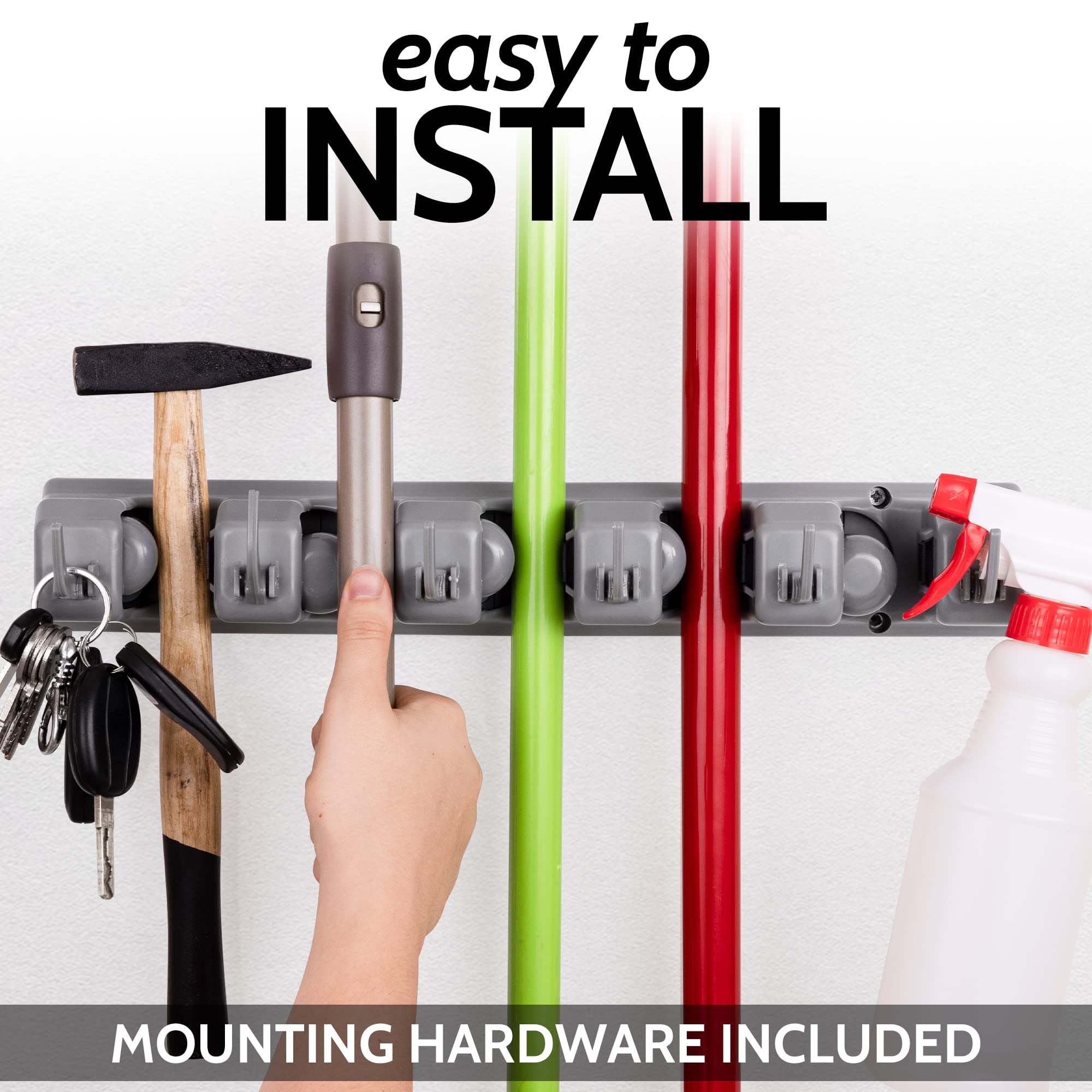 Mop and Broom Organizer Wall Mount