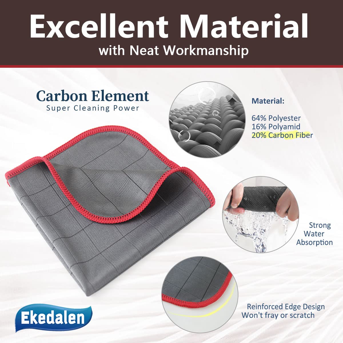 Microfiber Cleaning Cloth Lint Free Glass Polish (6 Count)