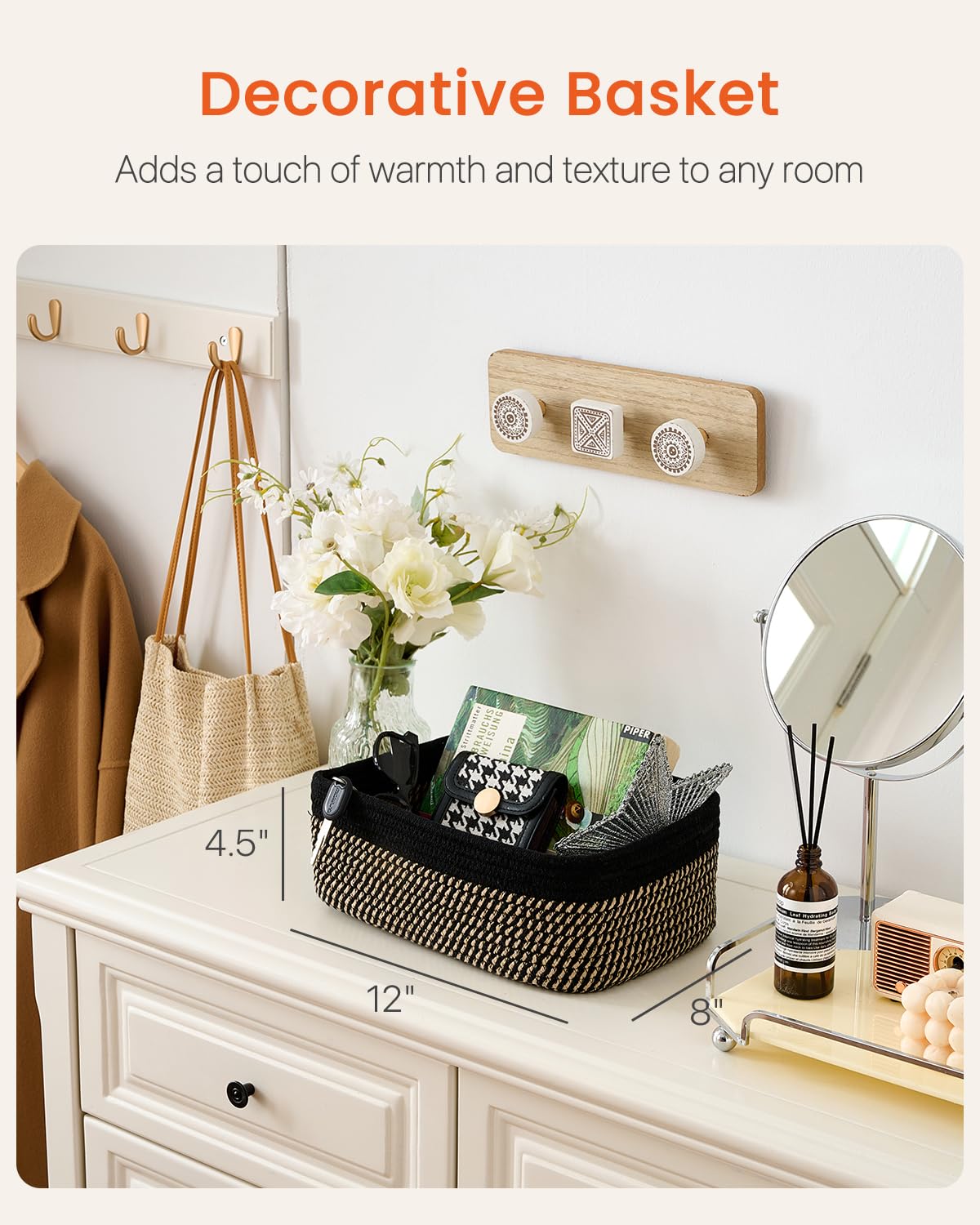 Small Woven Storage Basket for Organizing (3 Count)