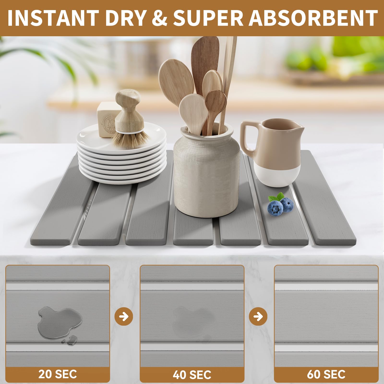 Foldable Stone Dish Drying Mat