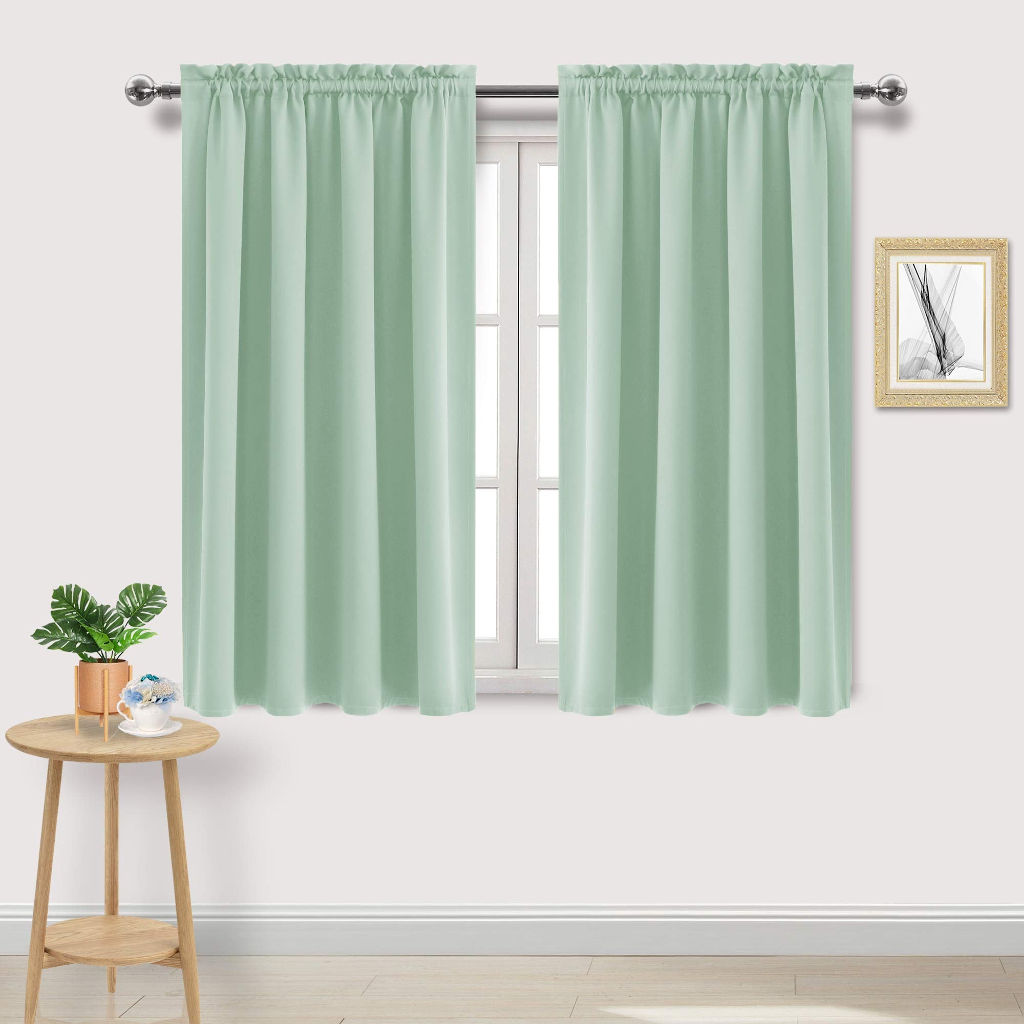 Blackout Curtains for Bedroom Living Room 52 x 45 Inch Long 2 Panels (2 Count)