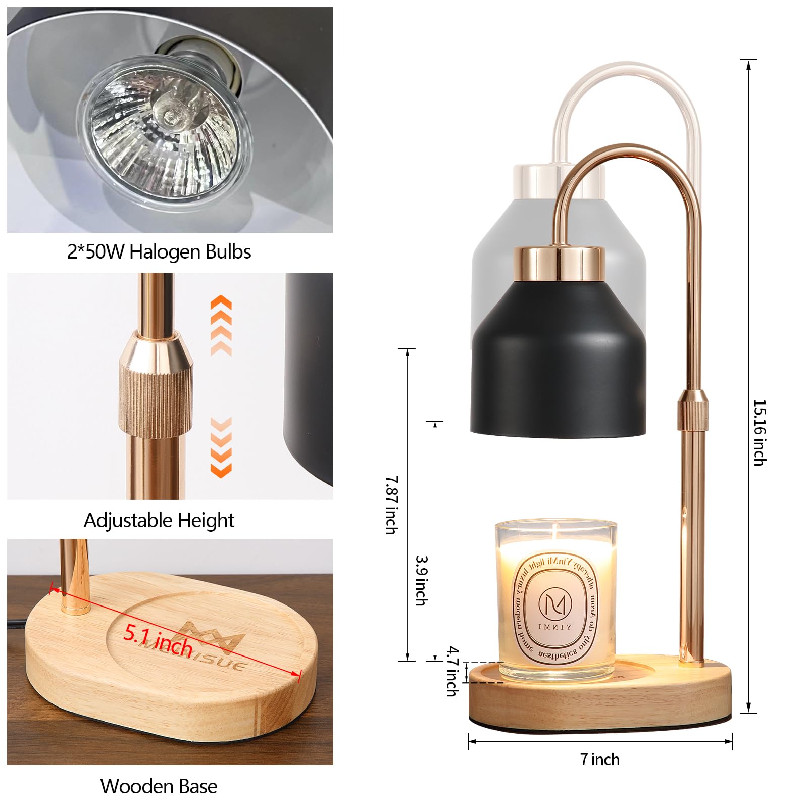 Candle Warmer Lamp with Dimmer and Timer
