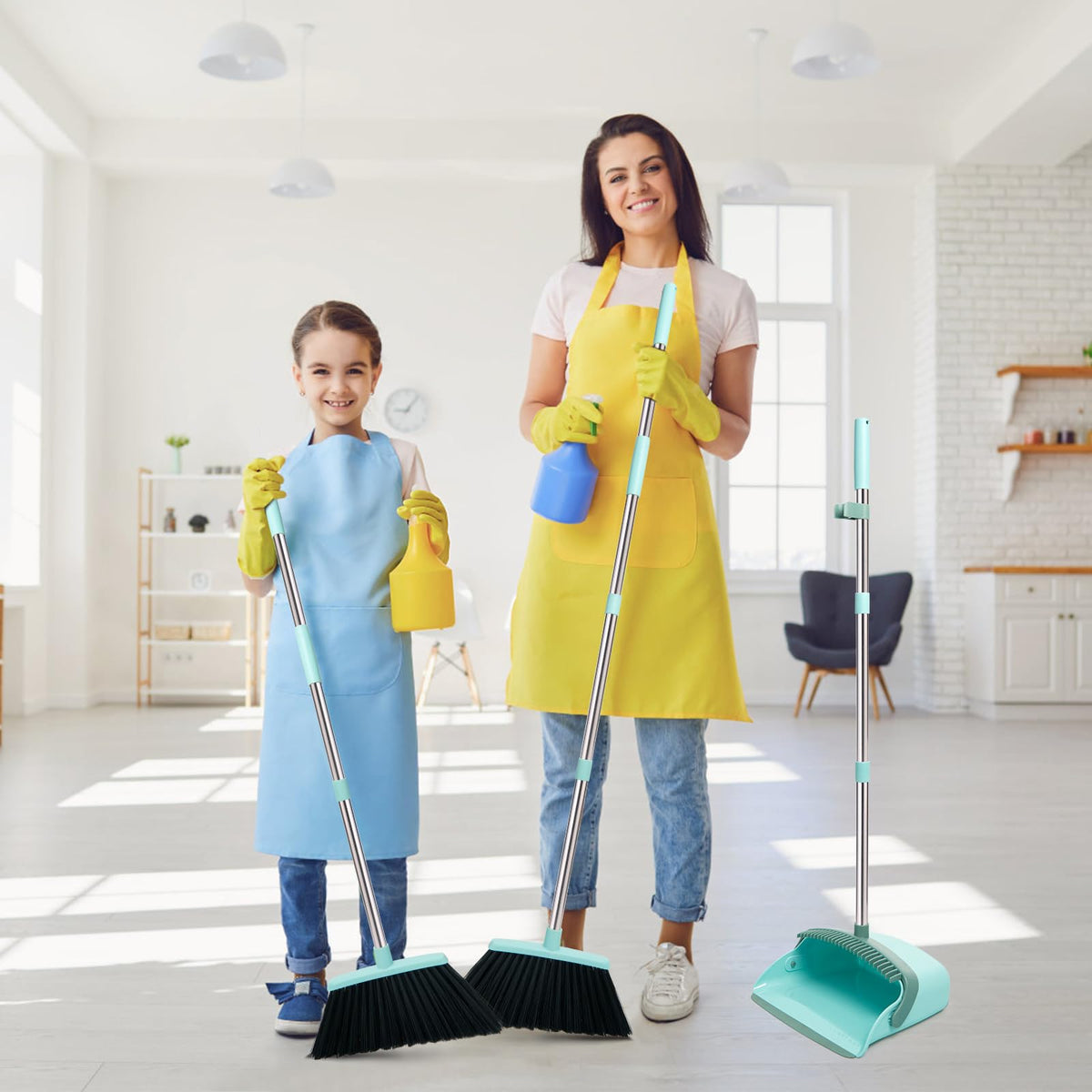 Broom and Dustpan Combo Set