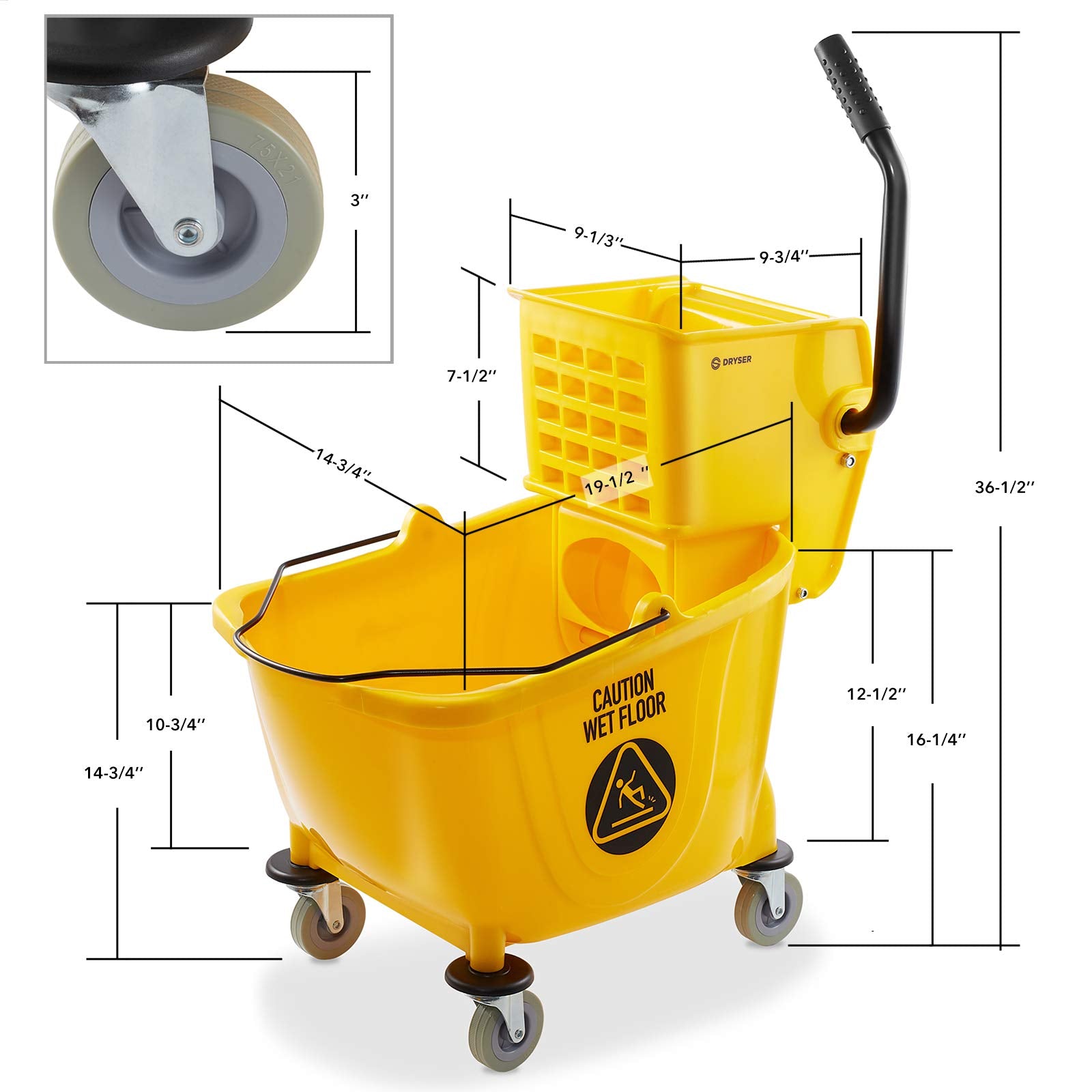 Commercial Side Press Wringer Combo Mop Bucket