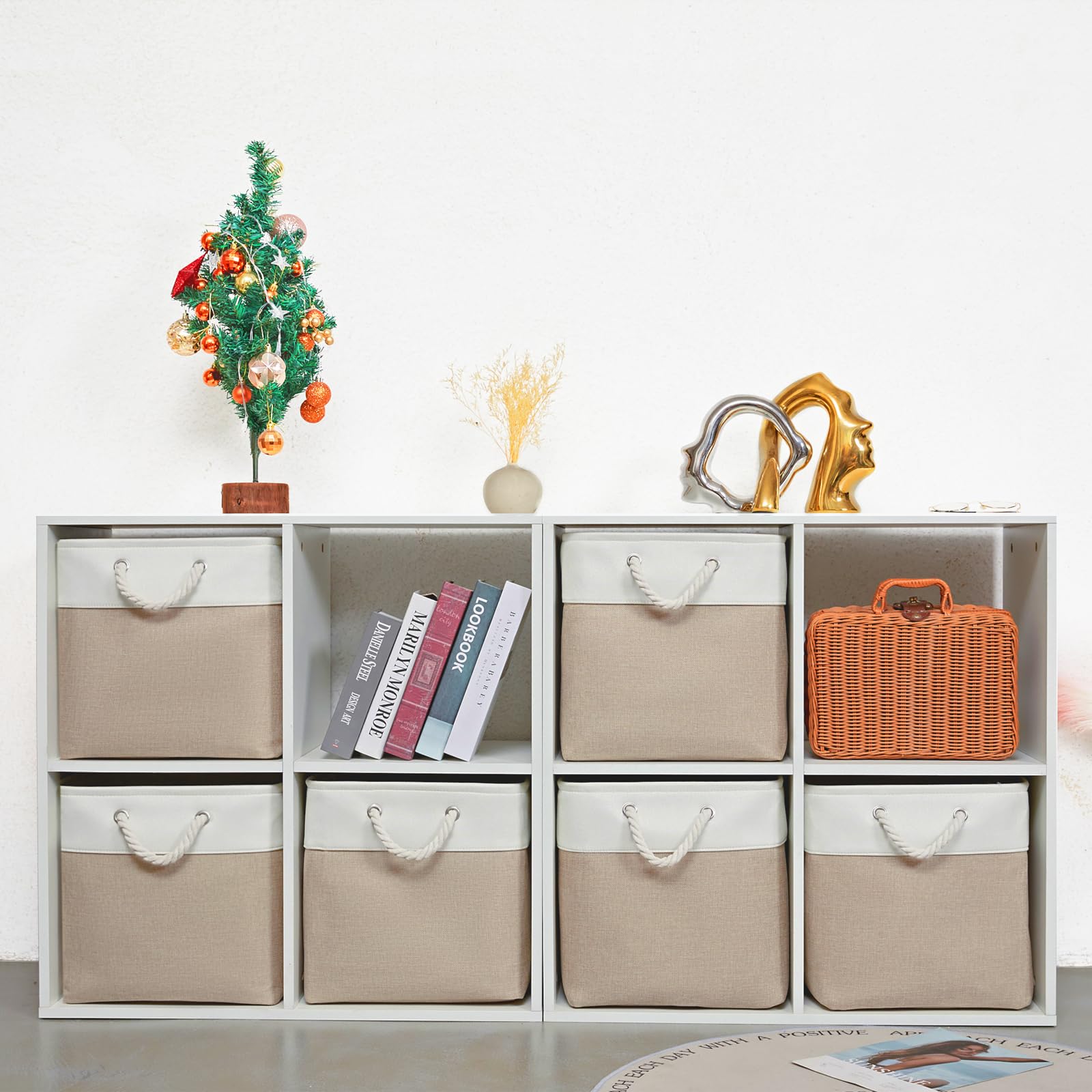 13 Inch 6 Pack Foldable Fabric Storage Cubes with Handles (6 Count)