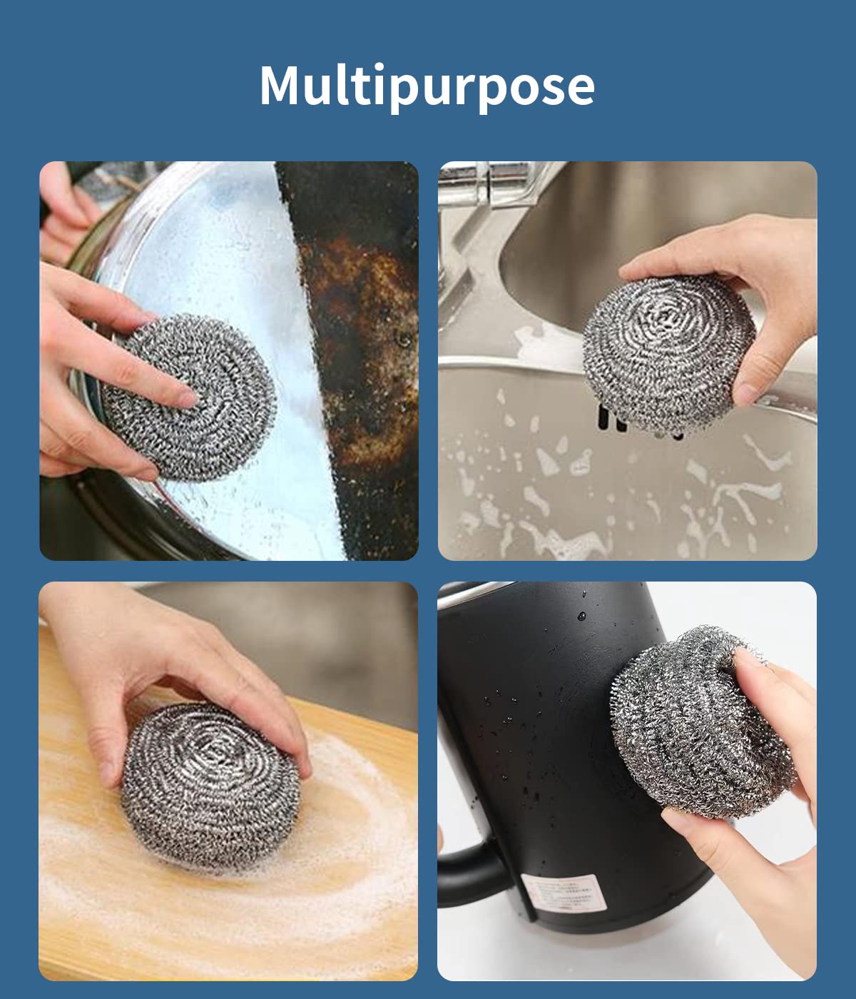 12Pcs Steel Wool Scrubber (12 Count)