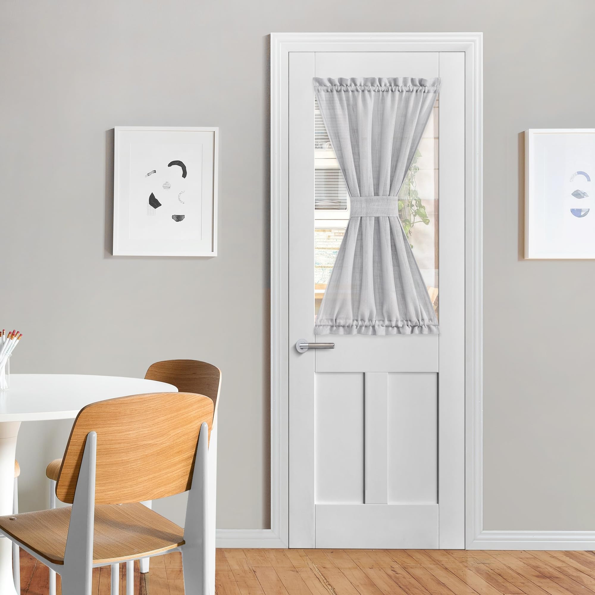 Linen Door Curtains 40 Inches Long for Privacy