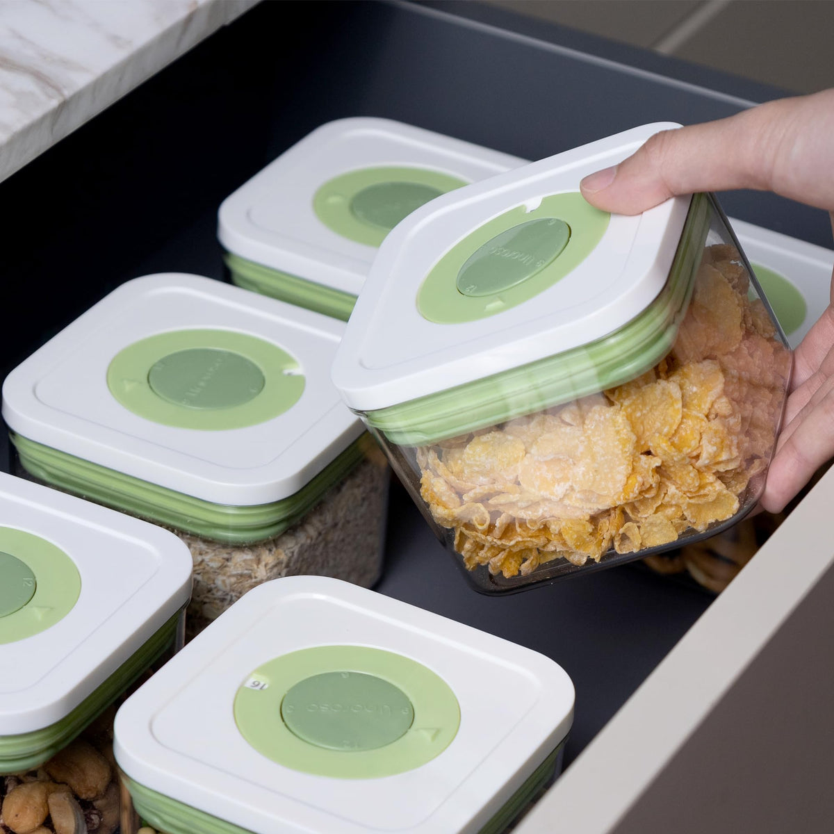 Pop Airtight Food Storage Containers with Time Recording Lids