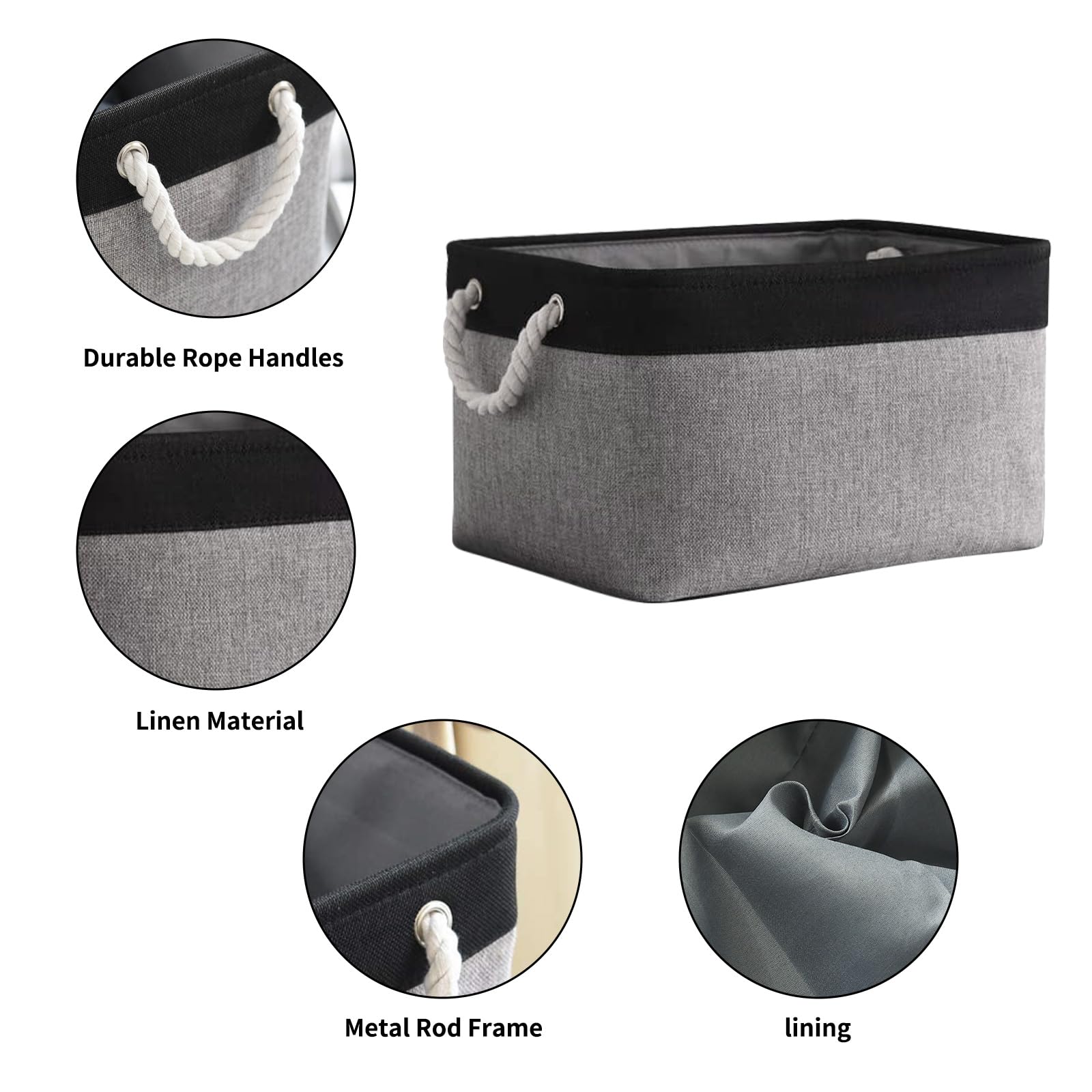 Collapsible Storage Bin for Shelves (3 Count)