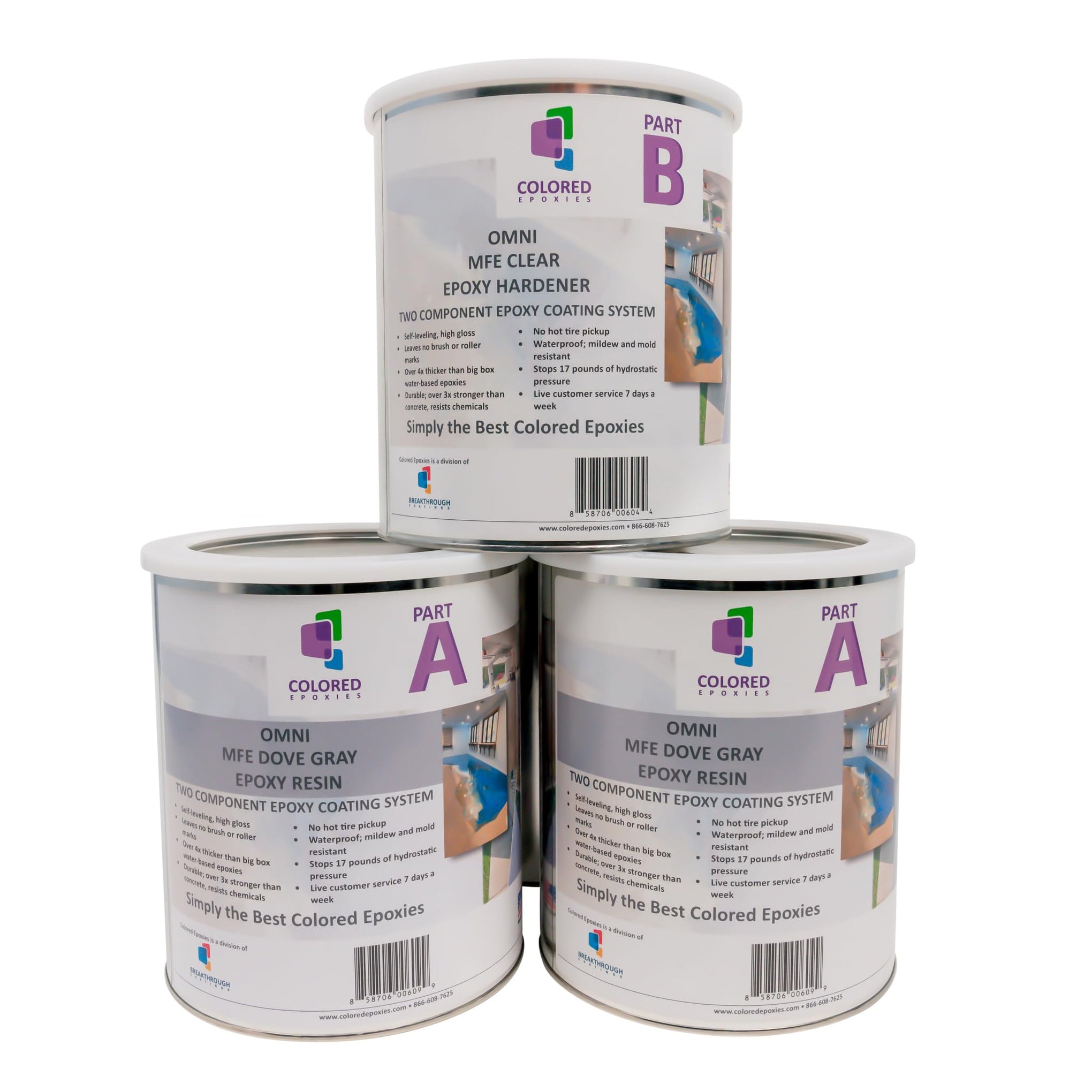Dove Gray Epoxy Resin Coating 100% Solids (1920 Fl Oz)