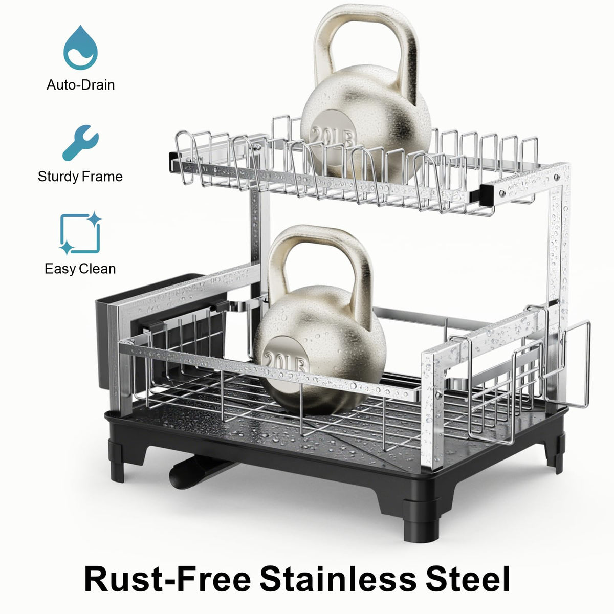 Stainless Steel Dish Drying Rack 2 Tier