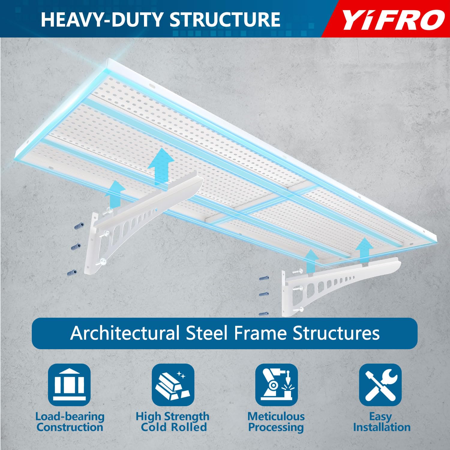 4 Pack 1.5x4ft Heavy Duty Garage Wall Shelving (24 System)