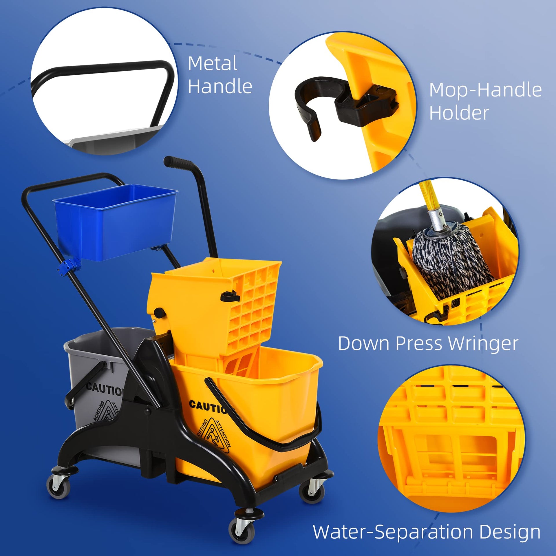 Mop Water Bucket Wringer Cart