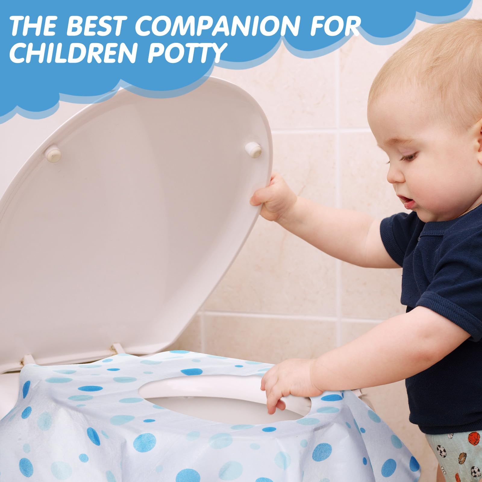 50 Packs Disposable Toilet Seat Covers Extra Large Individually Wrapped for Kids and Adults
