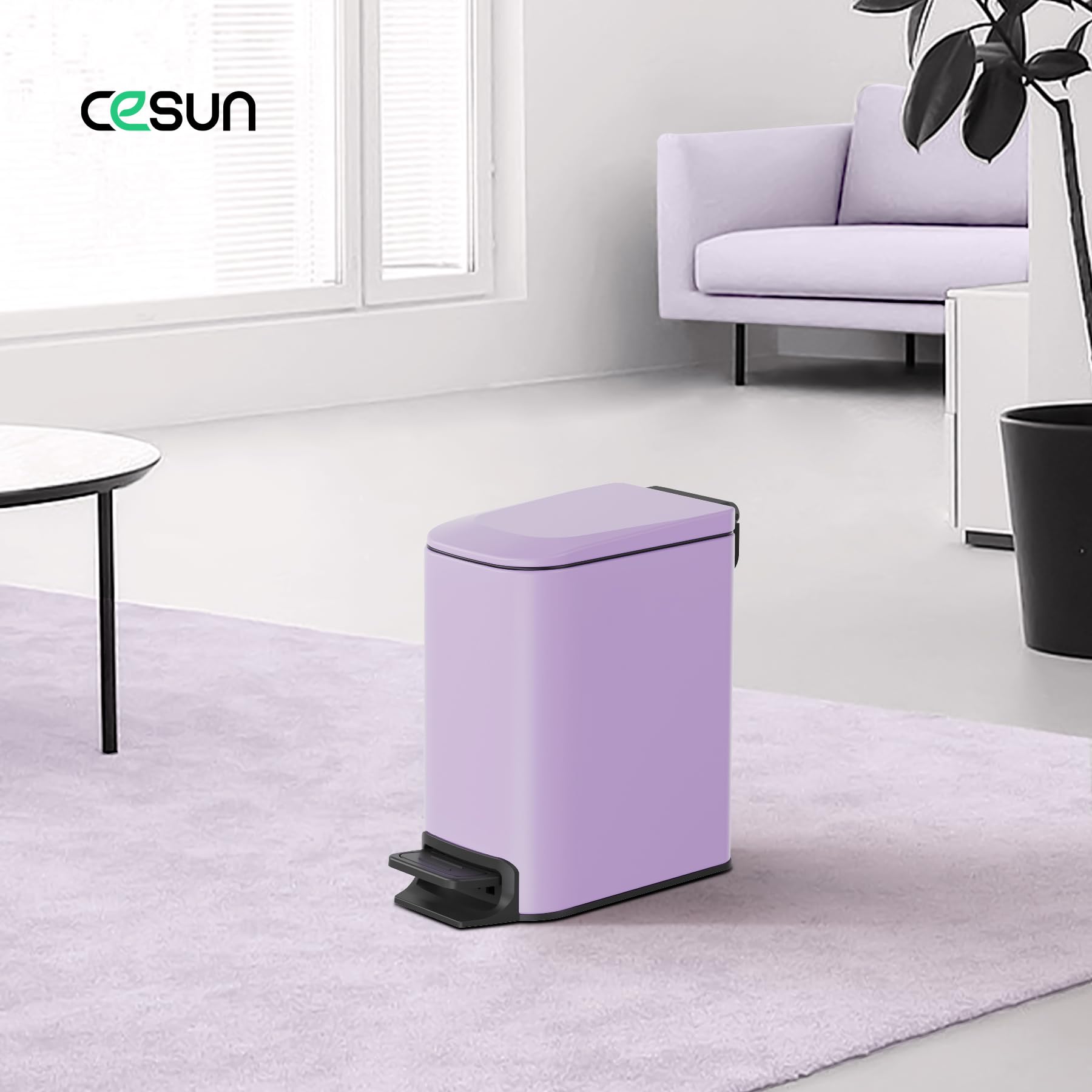 Small Bathroom Trash Can with Lid