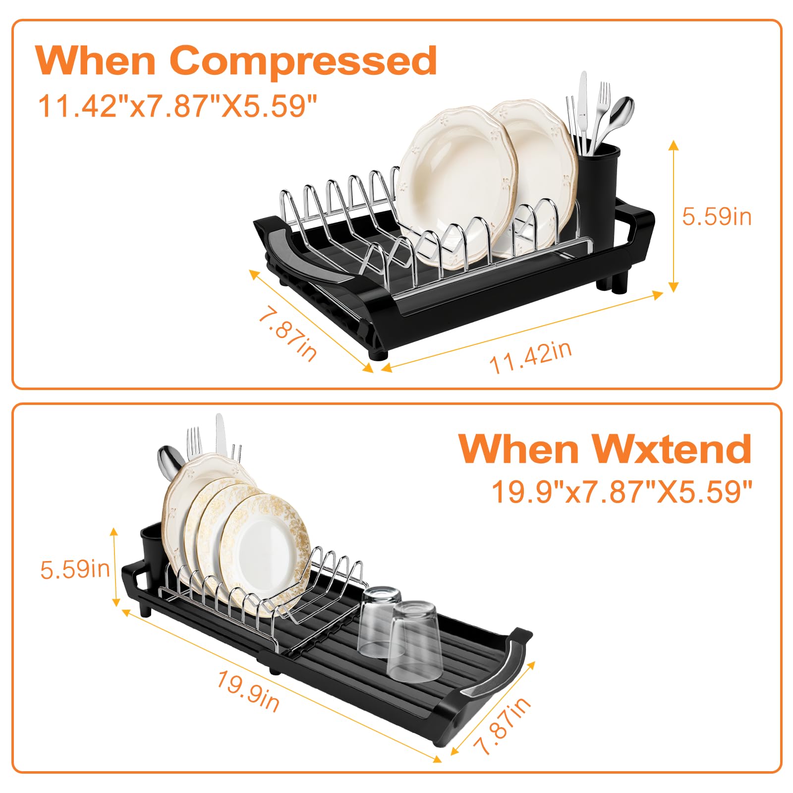 Dish Drying Rack Compact Expandable