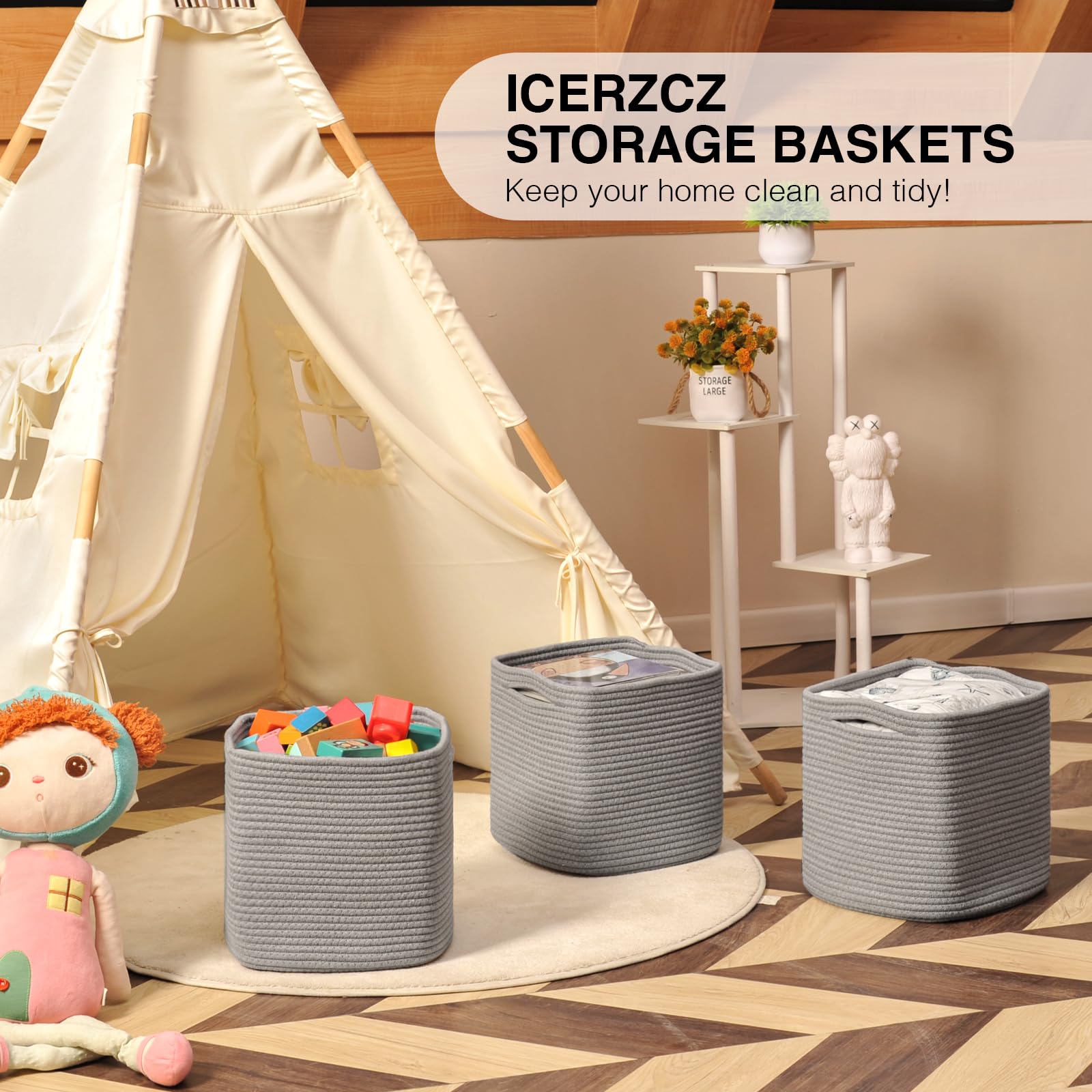 11 Inch Cube Storage Bins (3 Count)